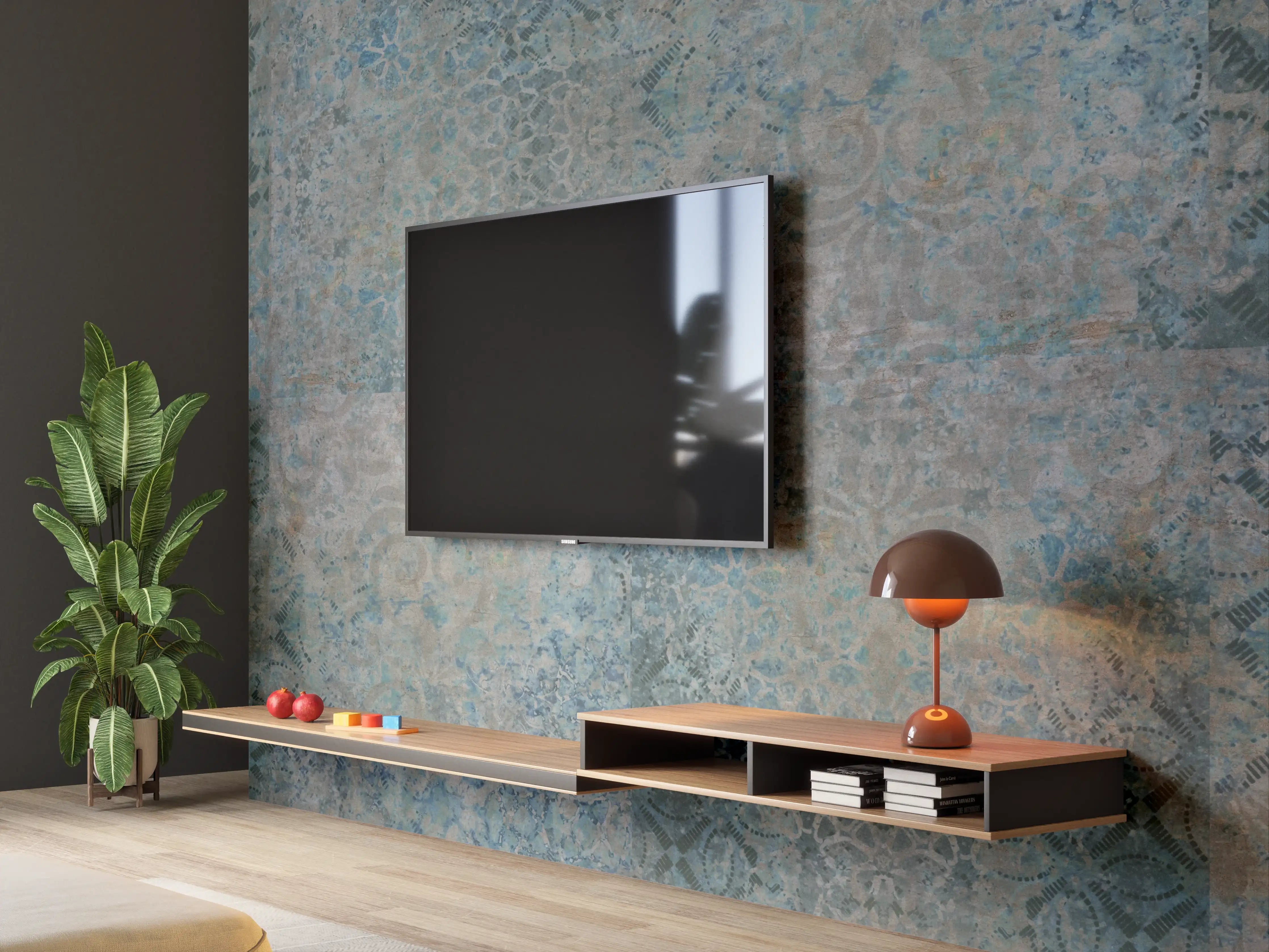 Wandverkleidung Wohnzimmer - Vintage-Türkis-Grau-Mosaikfliesen