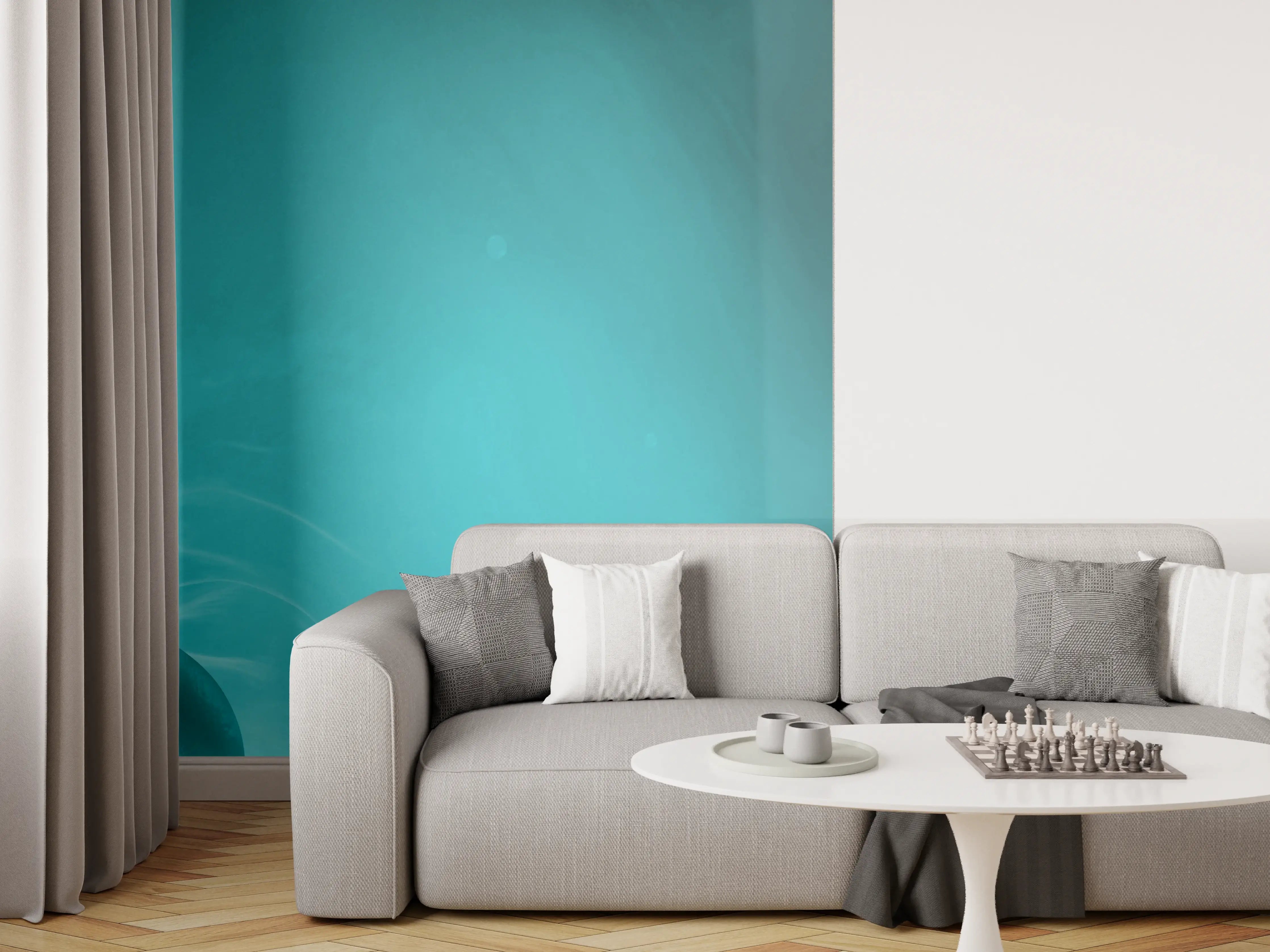 Wandverkleidung Wohnzimmer - Wässriger Tauchgang