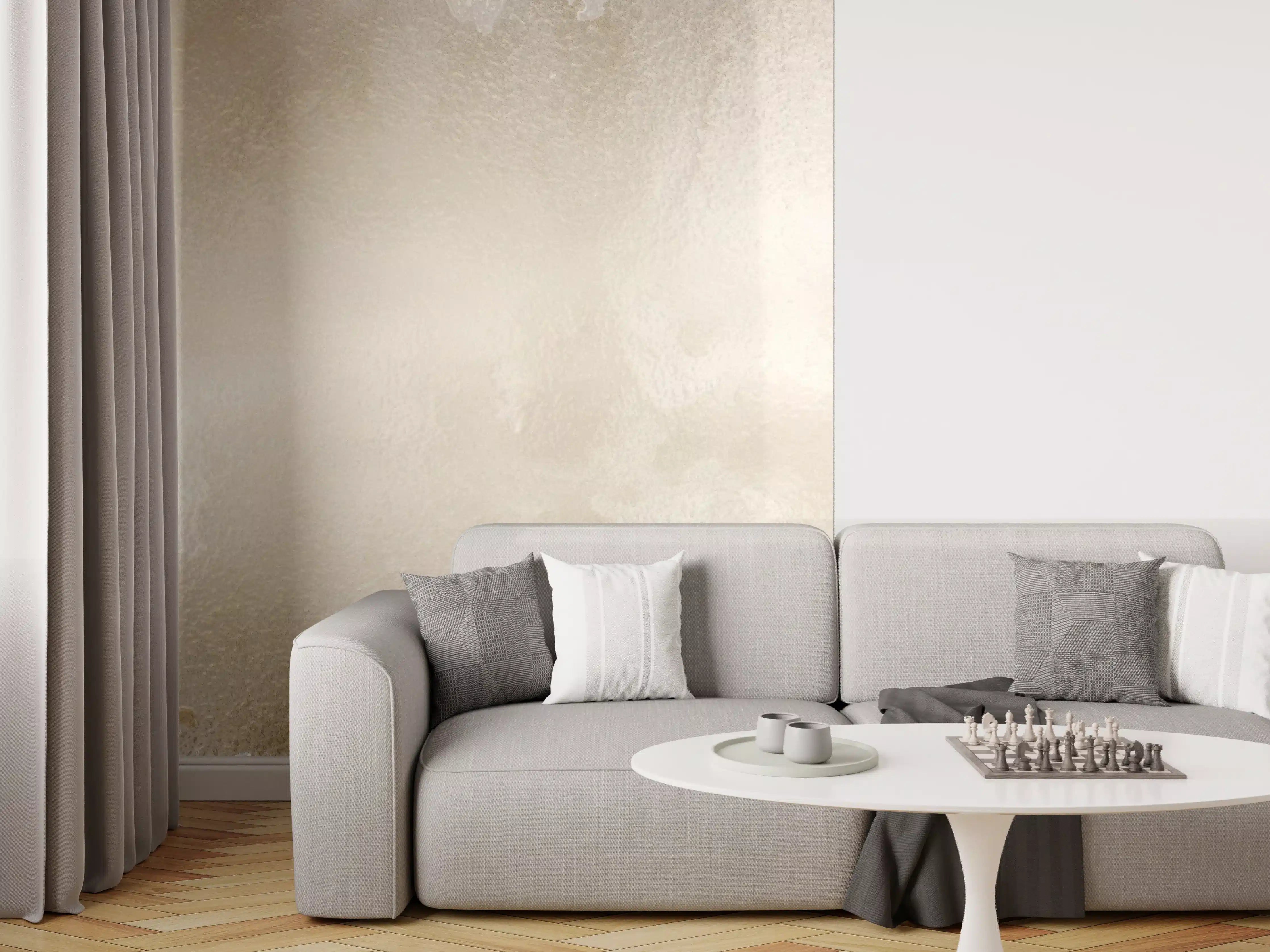 Wandverkleidung Wohnzimmer - Wand aus Naturstein mit warmer Optik
