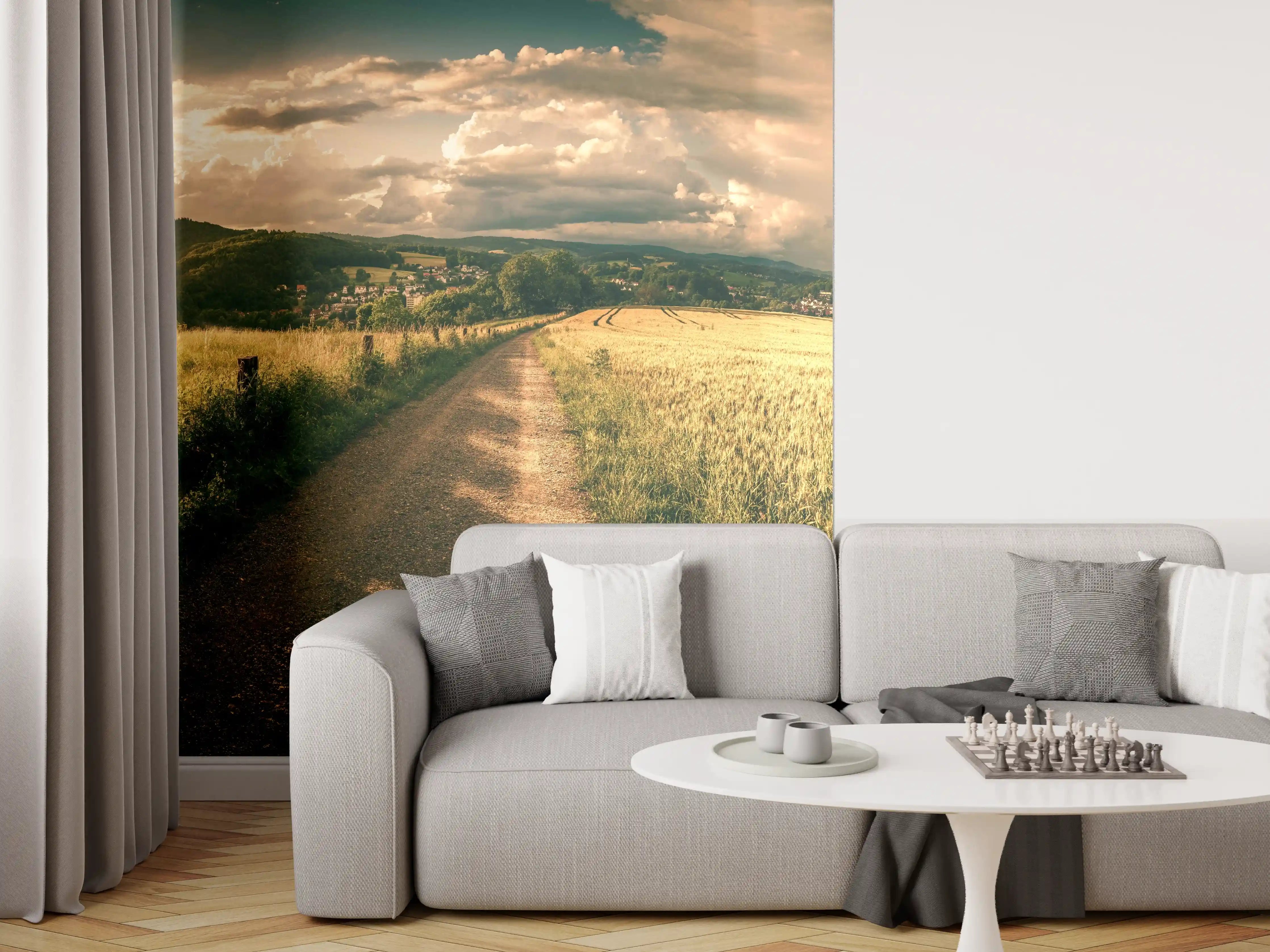 Wandverkleidung Wohnzimmer - Wanderpfad