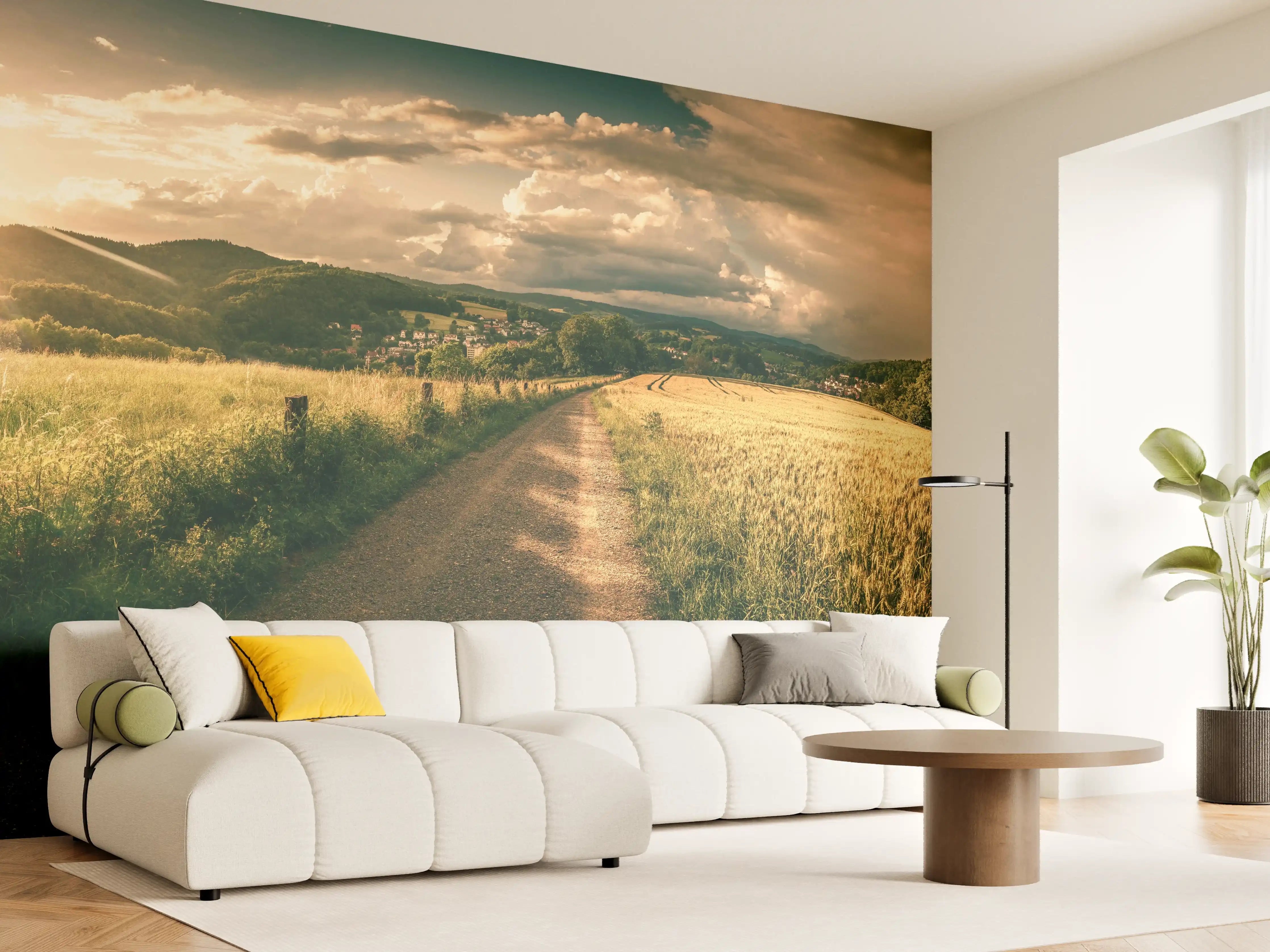 Wandverkleidung Wohnzimmer - Wanderpfad