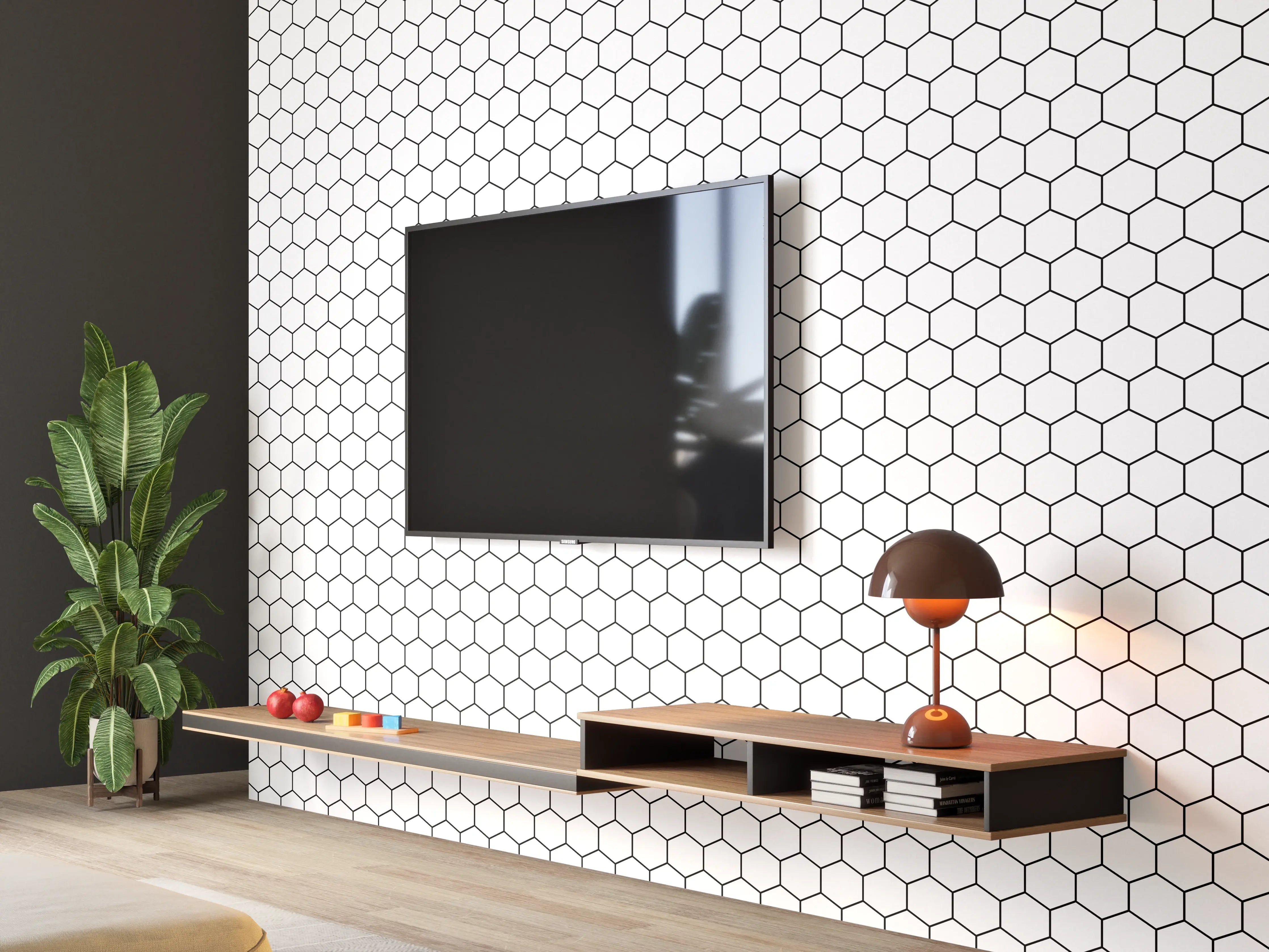 Wandverkleidung Wohnzimmer - Warben-Muster
