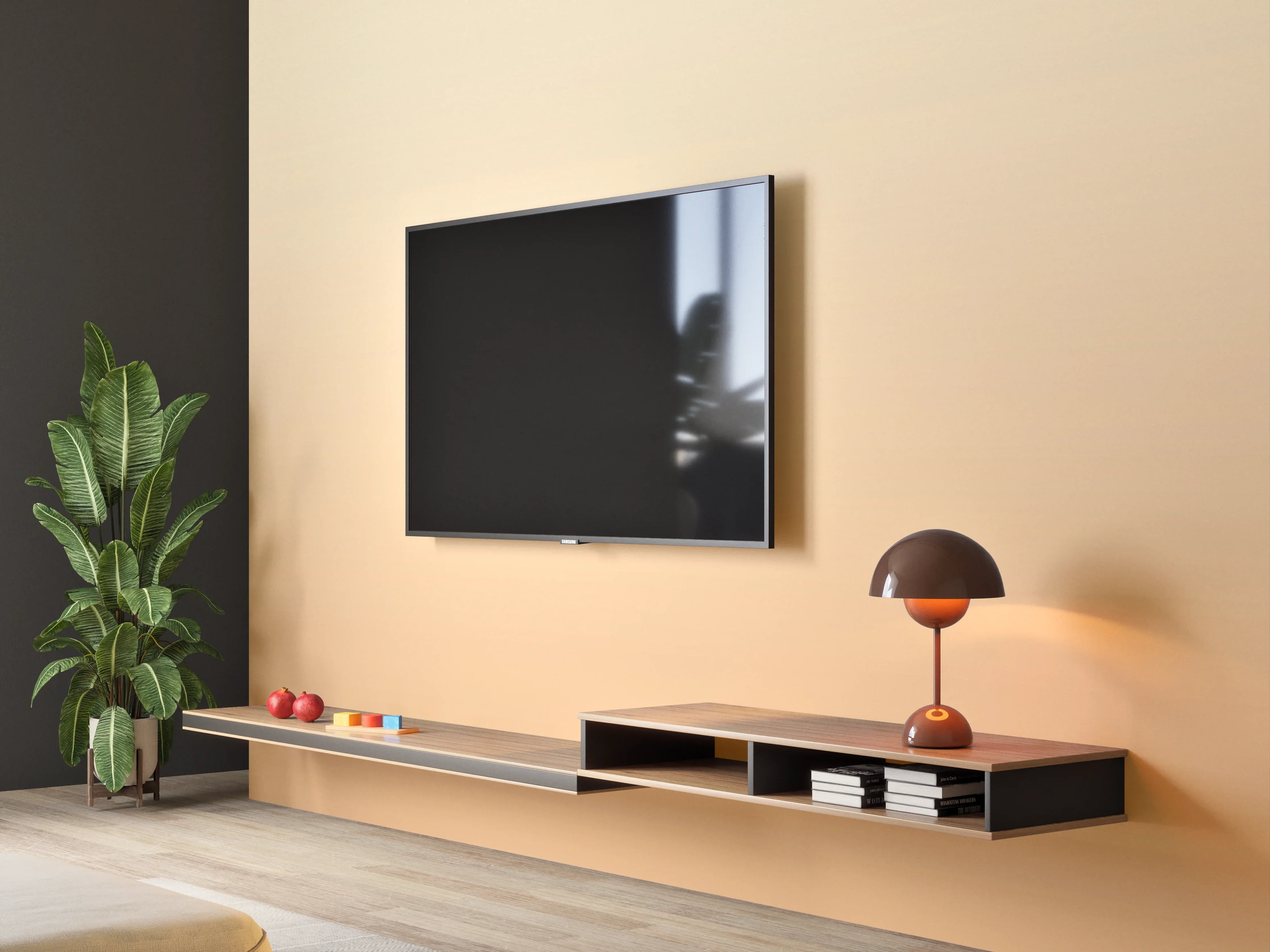 Wandverkleidung Wohnzimmer - Warmtonige Farbverlauf-Hintergrundbilder