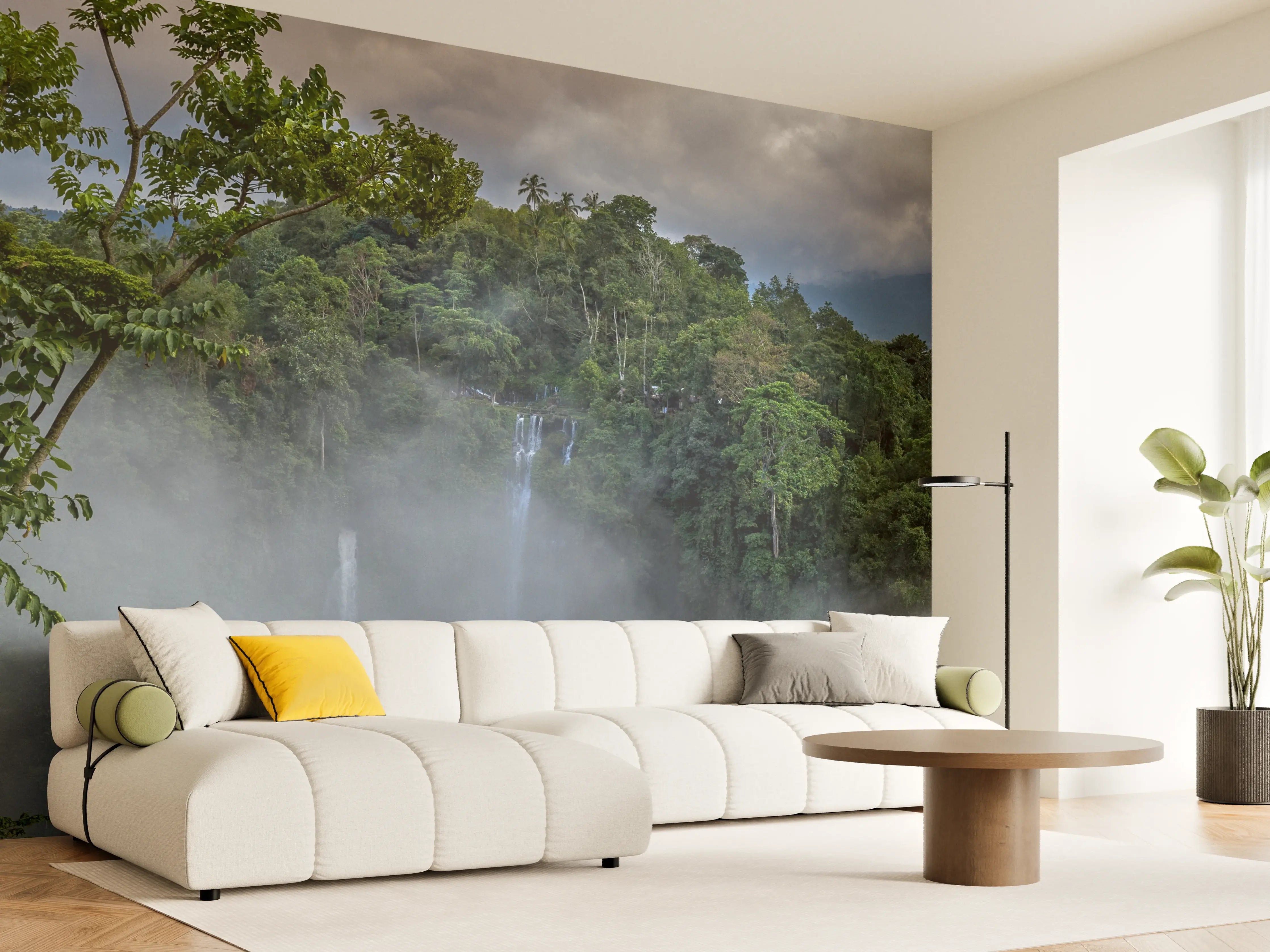 Wandverkleidung Wohnzimmer - Wasserfälle im Regenwald