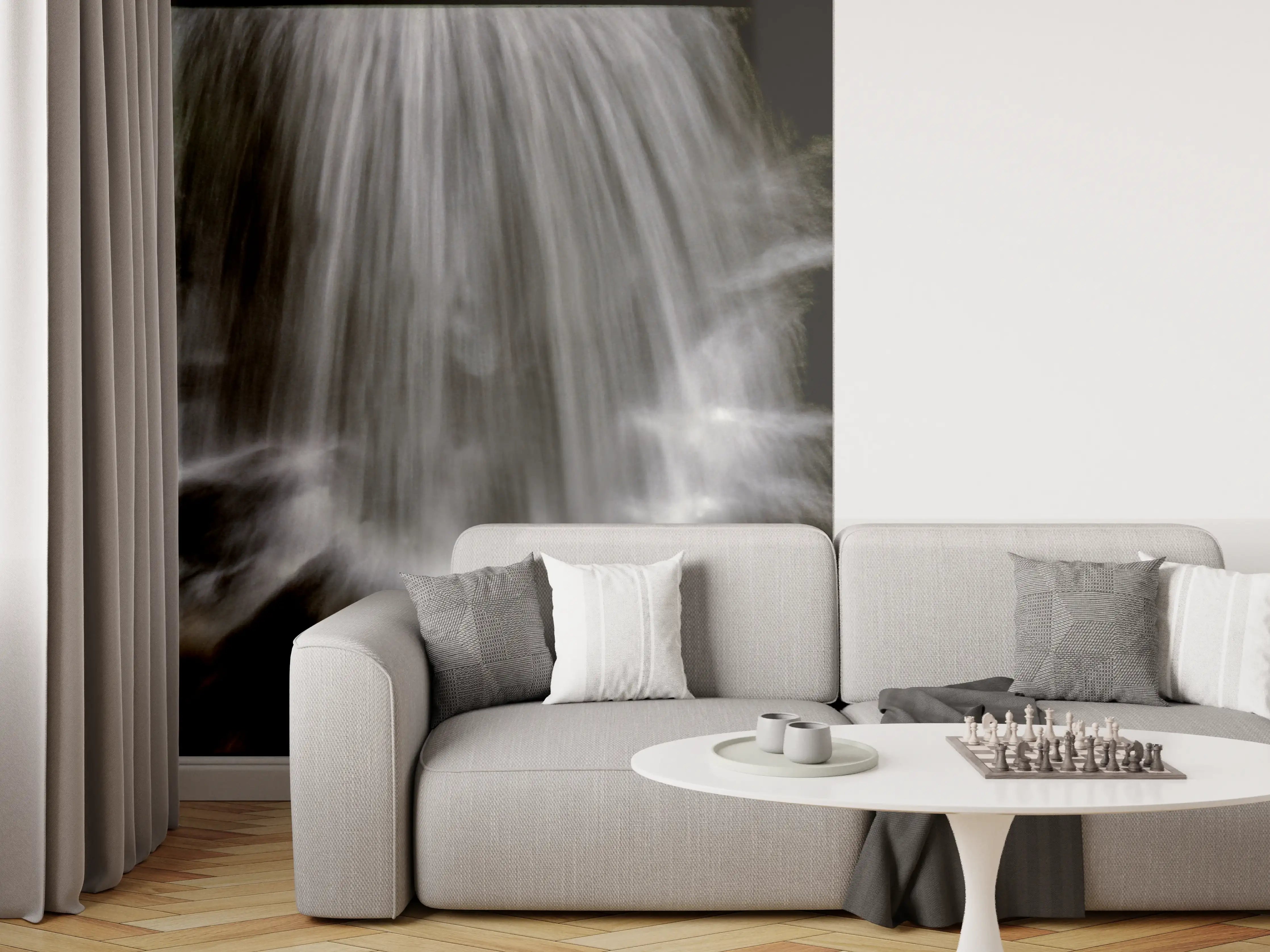 Wandverkleidung Wohnzimmer - Wasserfall Naturaufnahme
