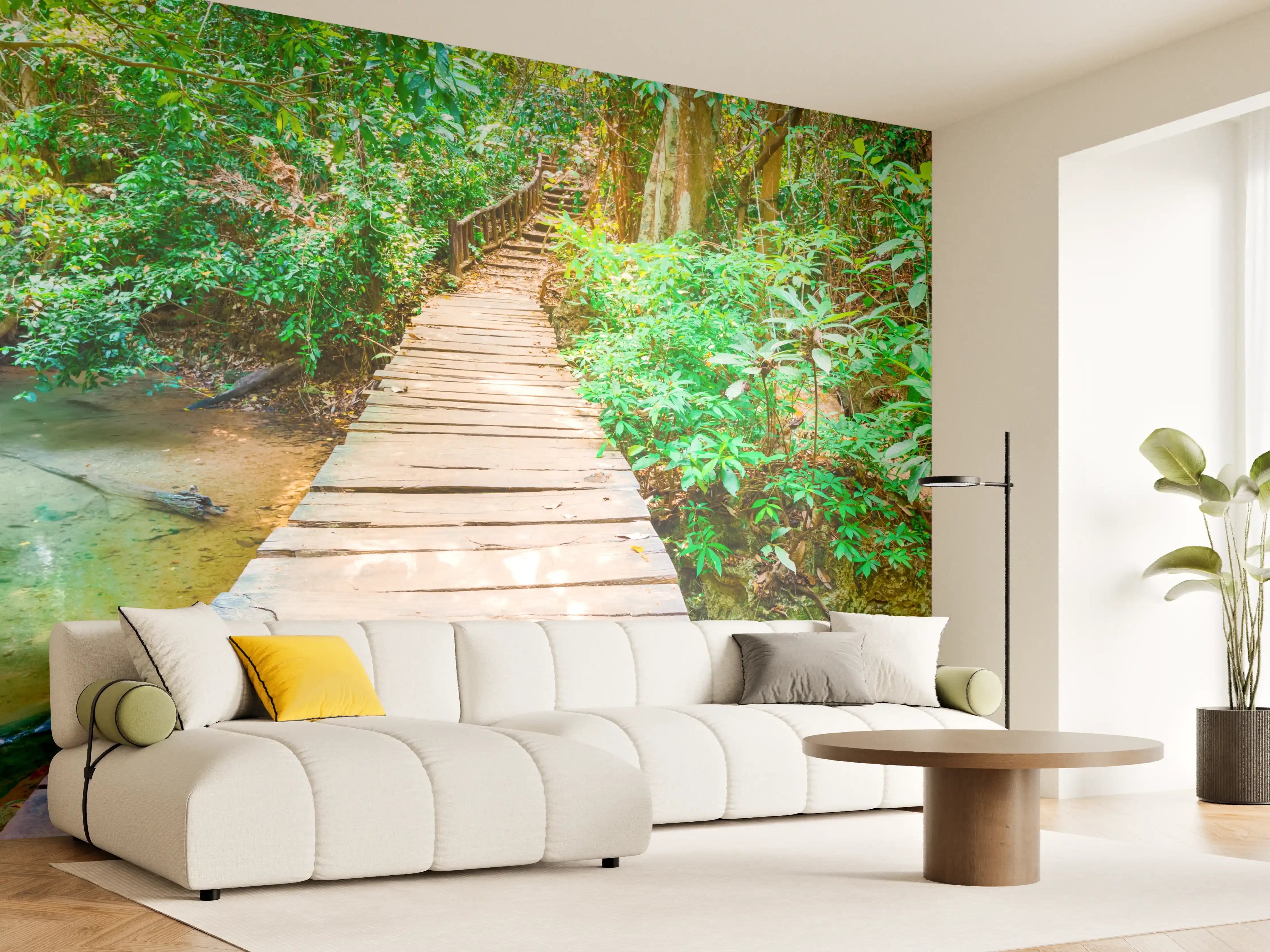 Wandverkleidung Wohnzimmer - Wasserfall im Erawan-Nationalpark