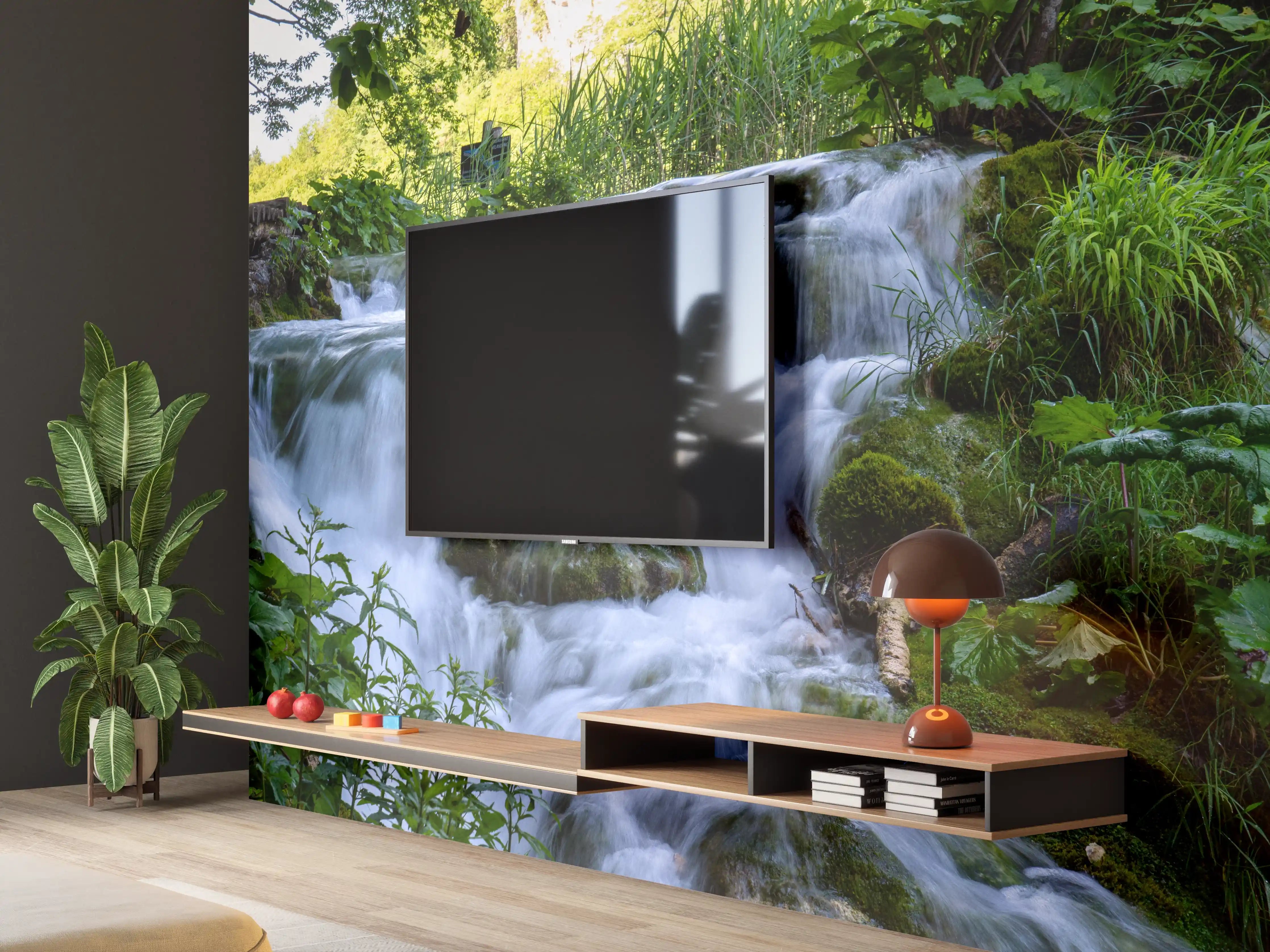 Wandverkleidung Wohnzimmer - Wasserfall im Nationalpark Plitvicer Seen