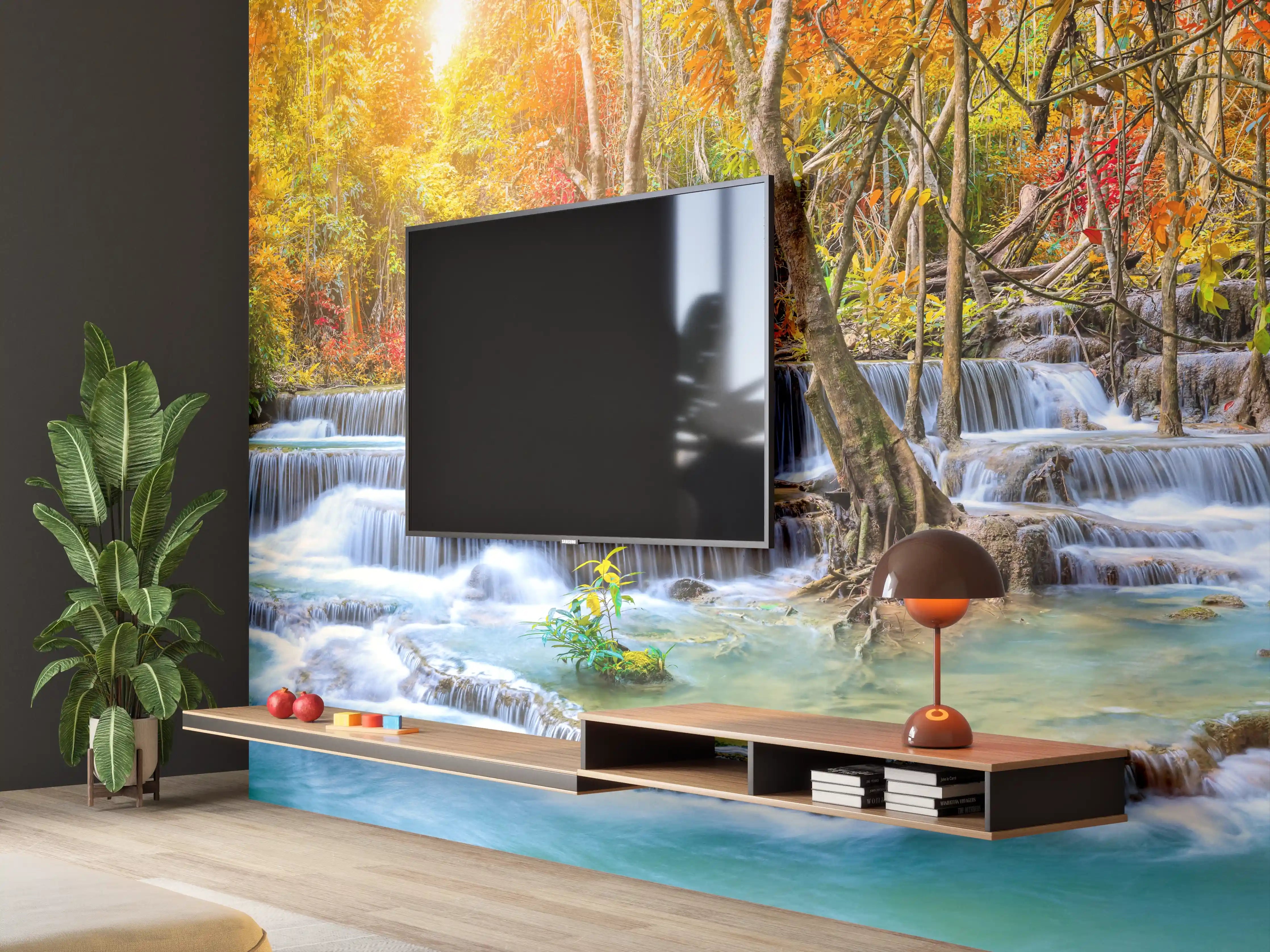 Wandverkleidung Wohnzimmer - Wasserfall im Wald Thailand Nationalparks