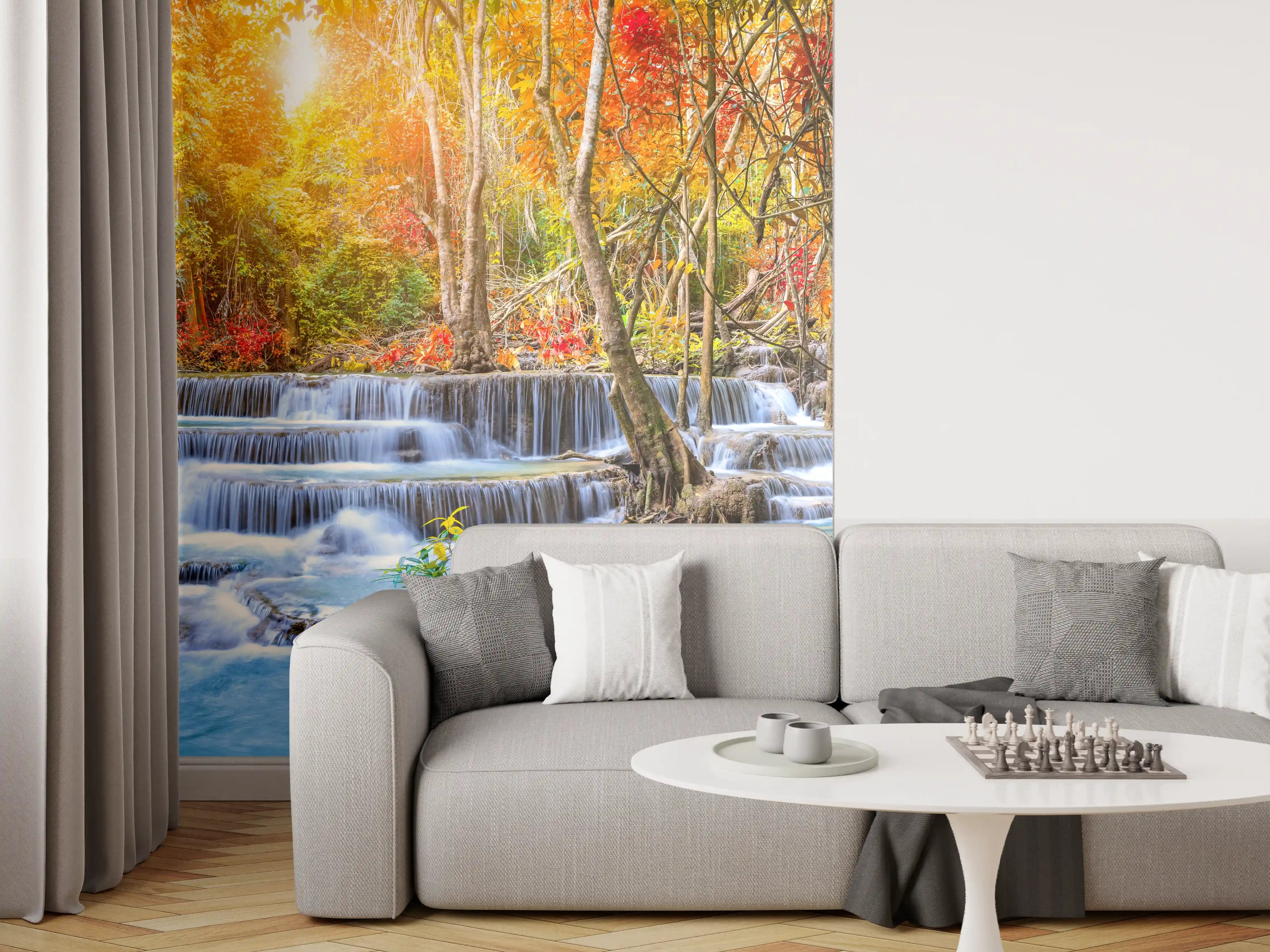 Wandverkleidung Wohnzimmer - Wasserfall im Wald Thailand Nationalparks