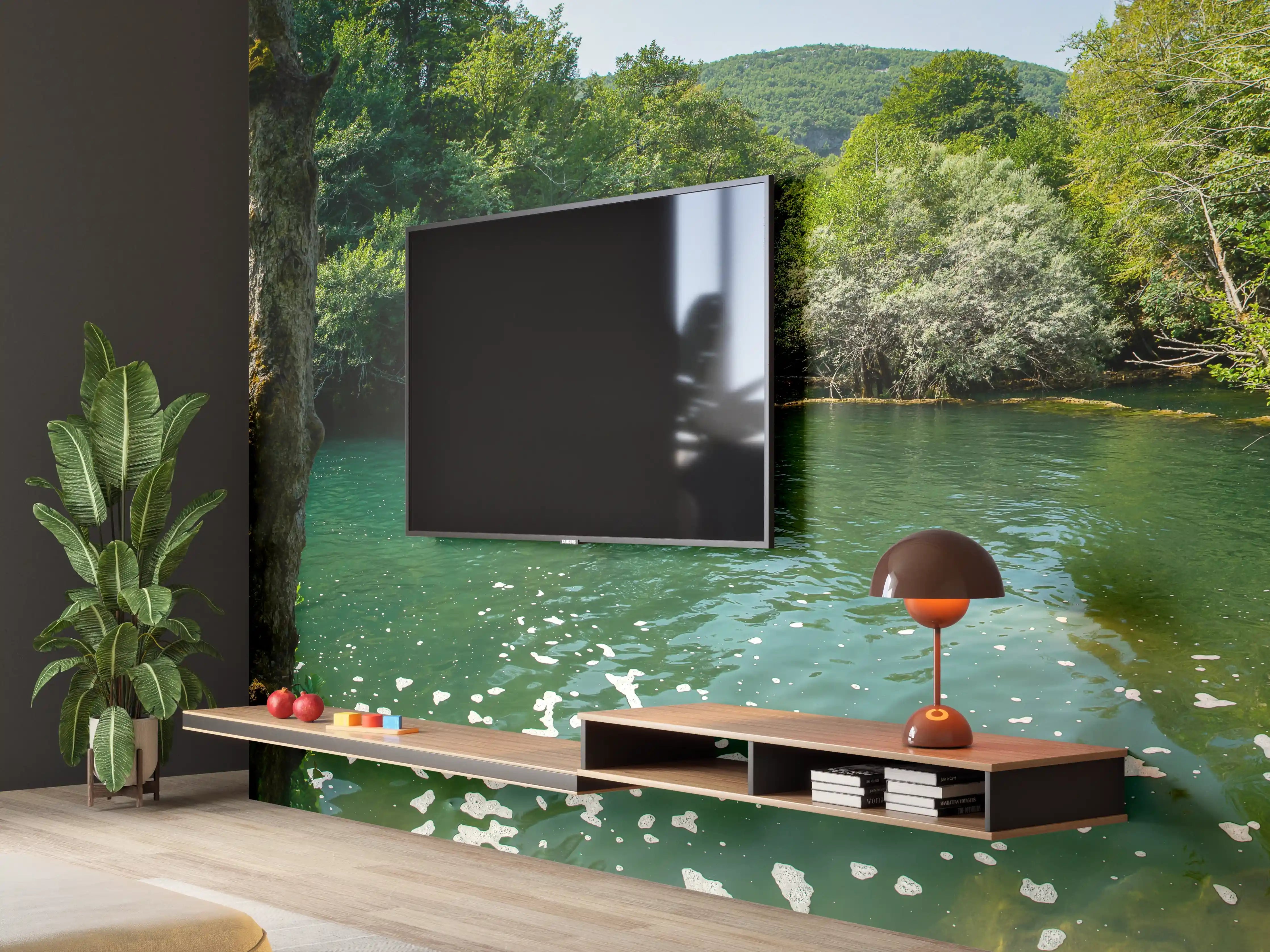 Wandverkleidung Wohnzimmer - Wasserfall von Martin Brod - Bosnien