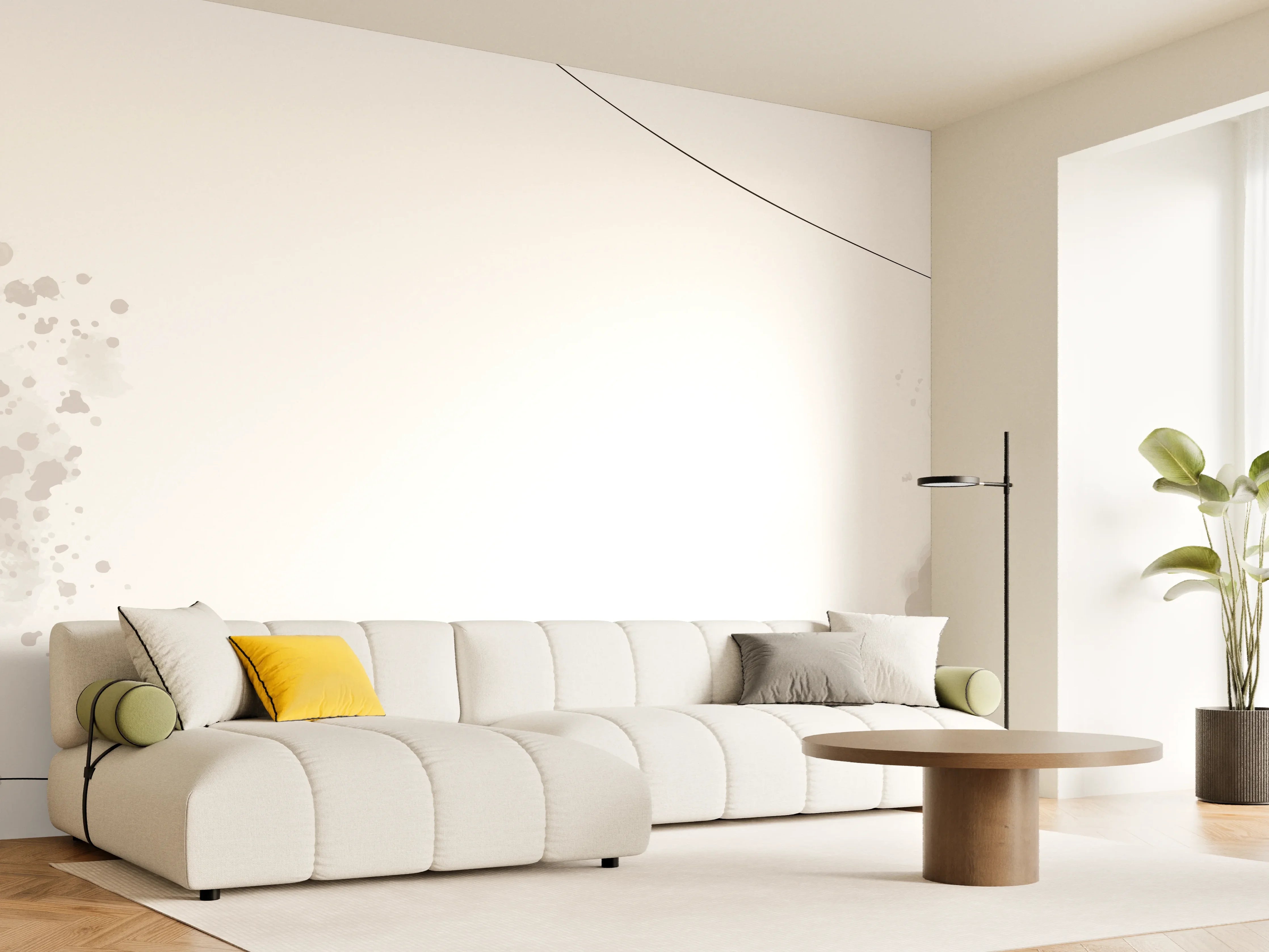 Wandverkleidung Wohnzimmer - Weiß-Graue Eleganz Textur