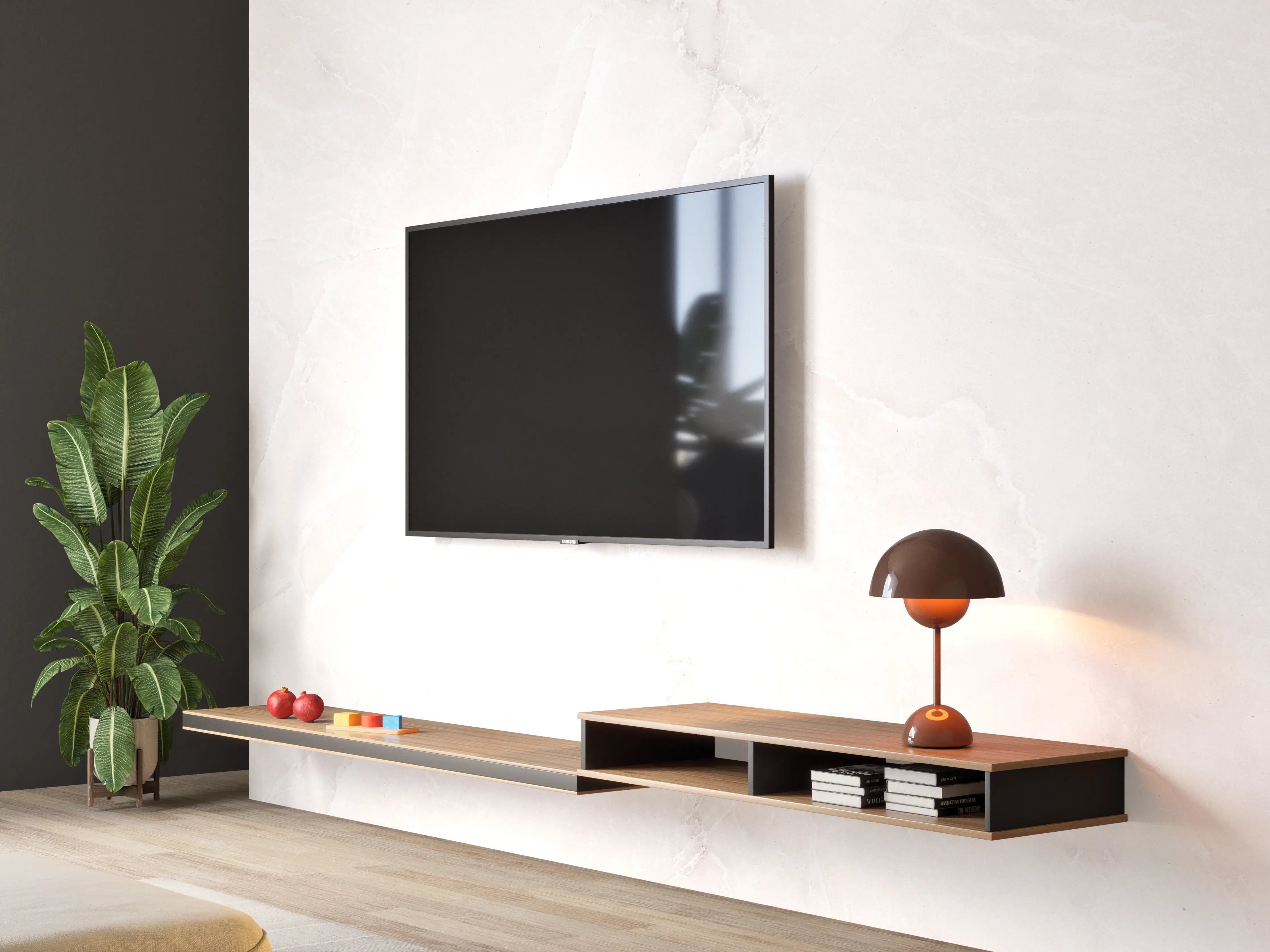 Wandverkleidung Wohnzimmer - Weiße Marmoroptik mit feiner Maserung