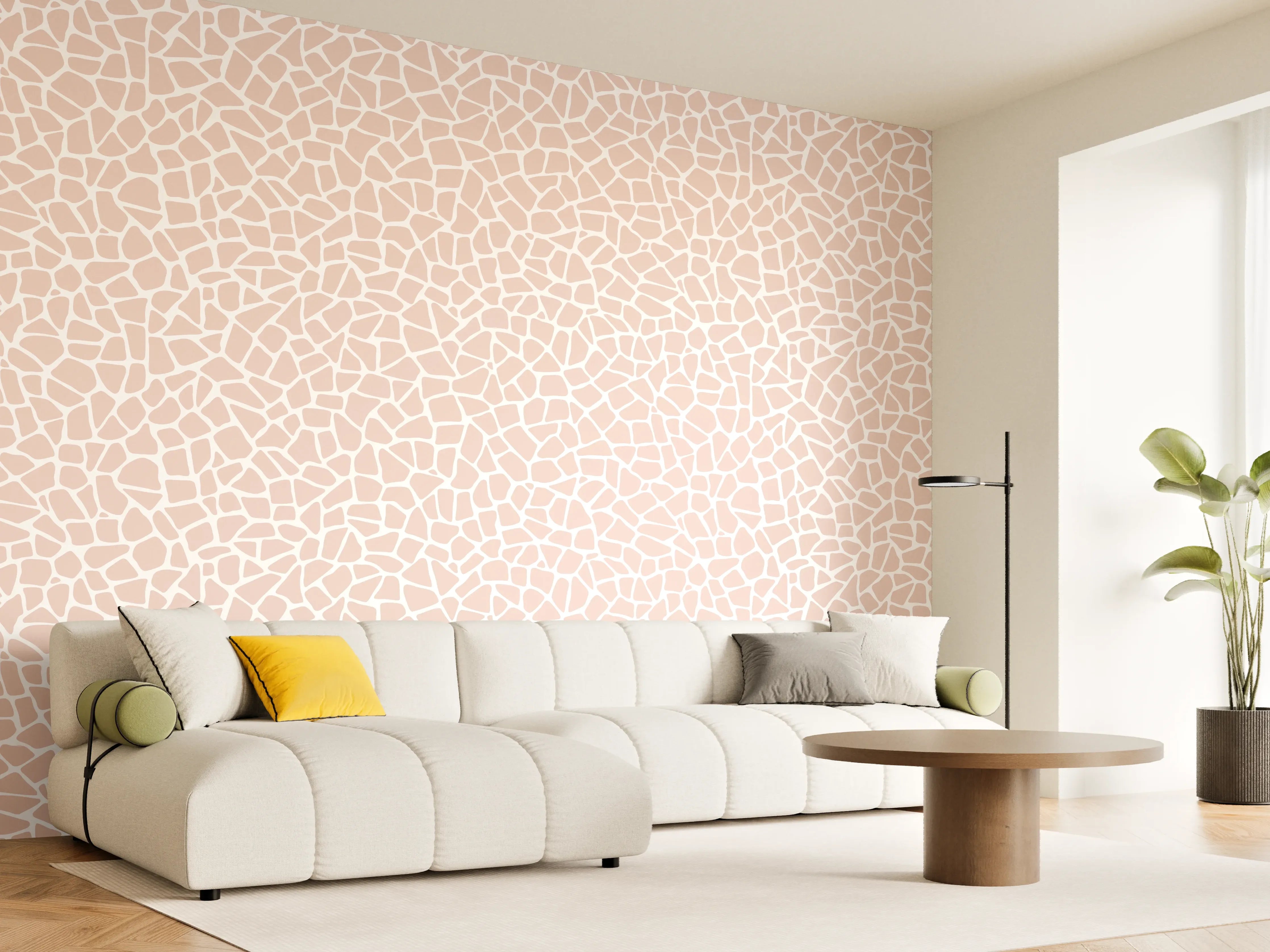 Wandverkleidung Wohnzimmer - Weiße Marmorstruktur – elegante Wandgestaltung