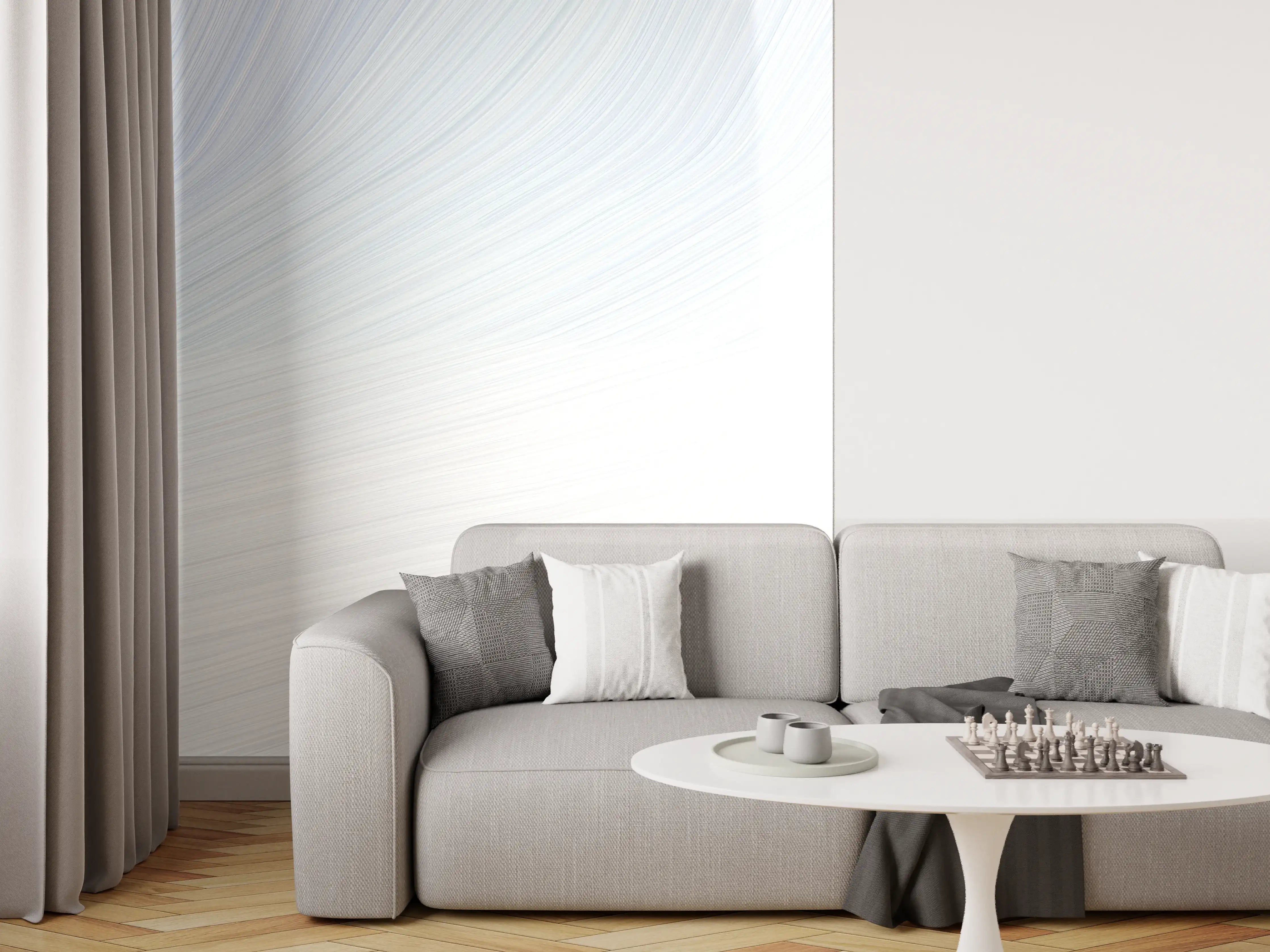 Wandverkleidung Wohnzimmer - Weiße Textur mit dezenten Linien
