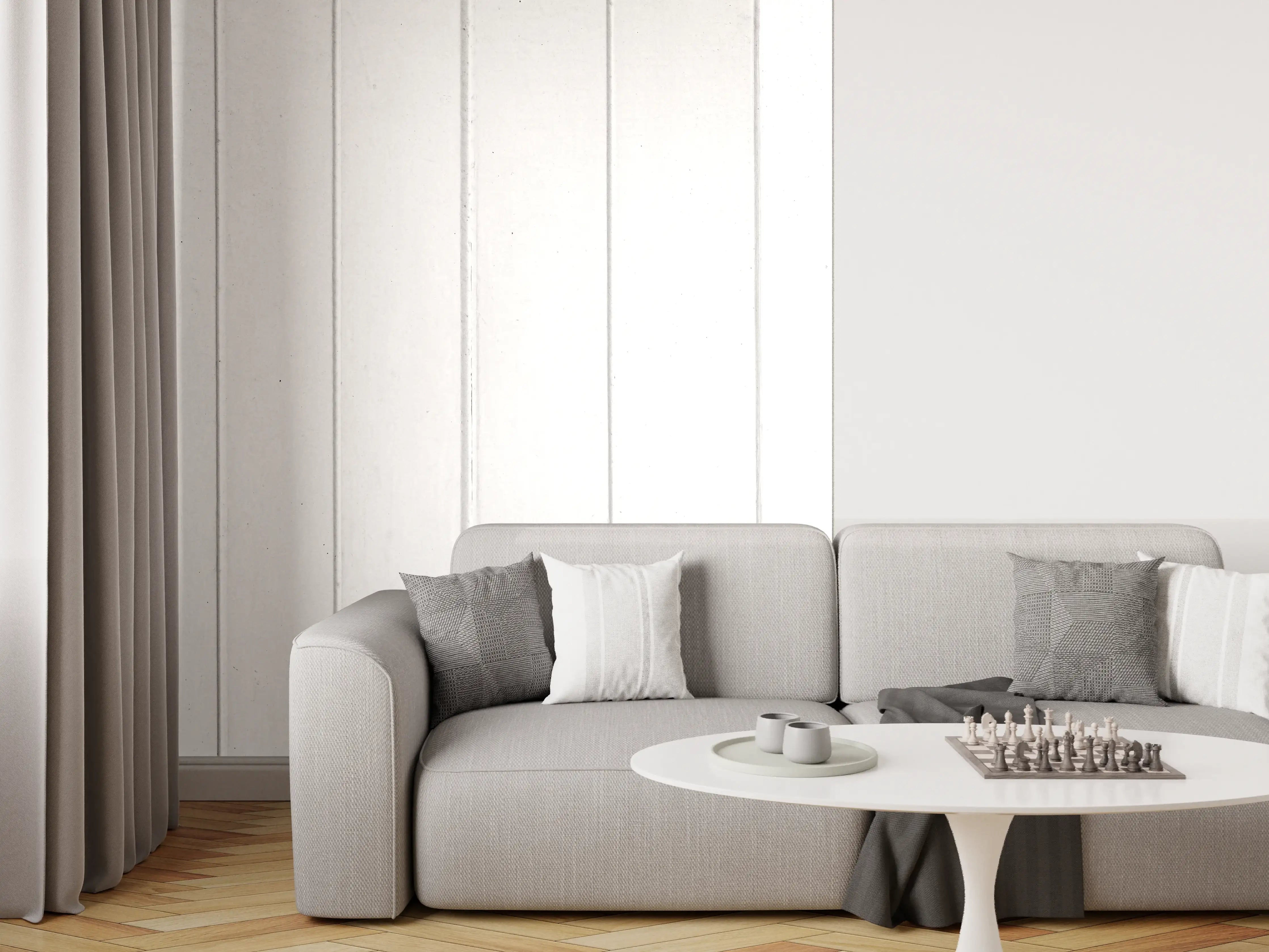 Wandverkleidung Wohnzimmer - Weiße Vintage Holzwand