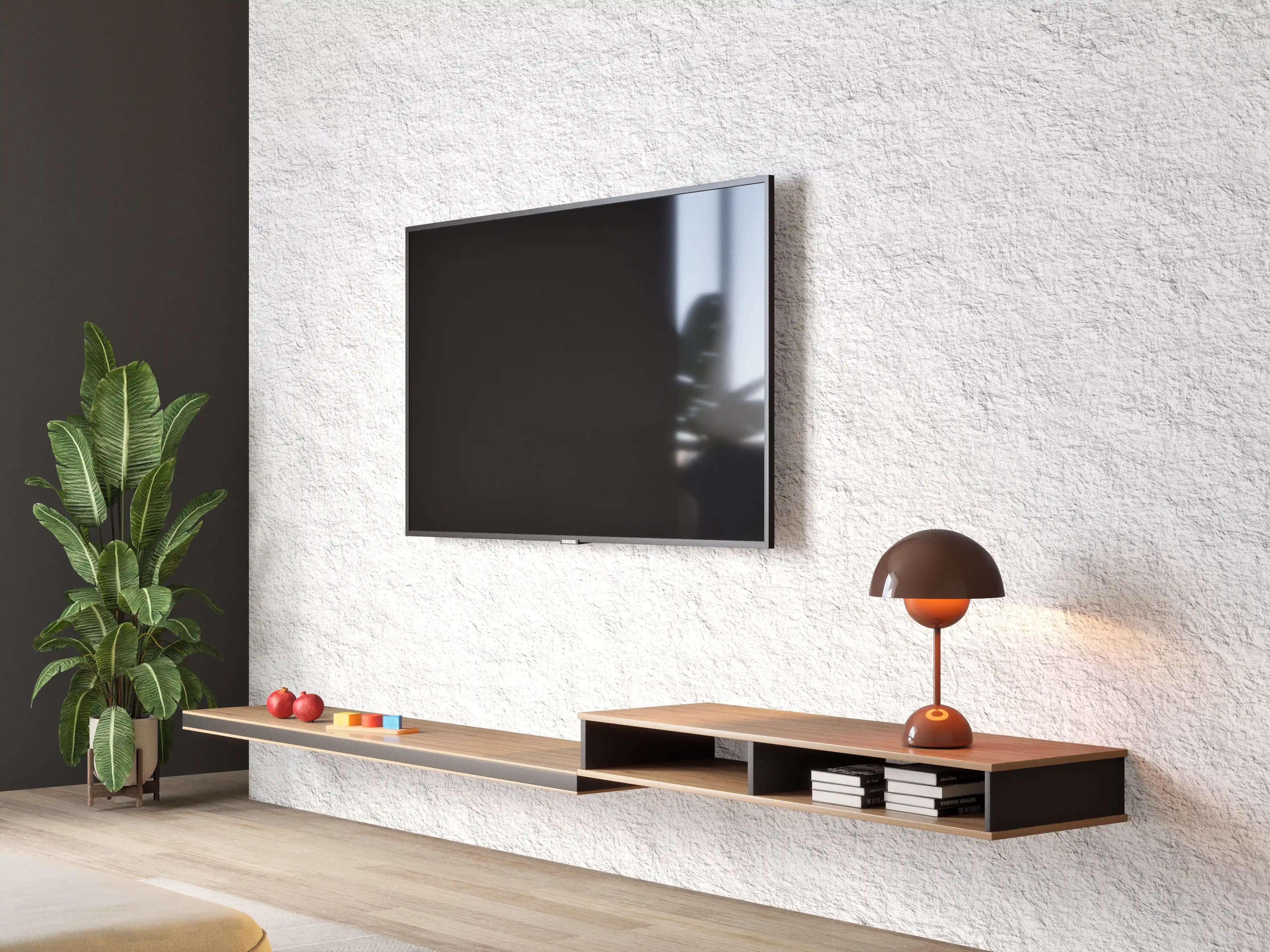 Wandverkleidung Wohnzimmer - Weiße Wand mit Textur