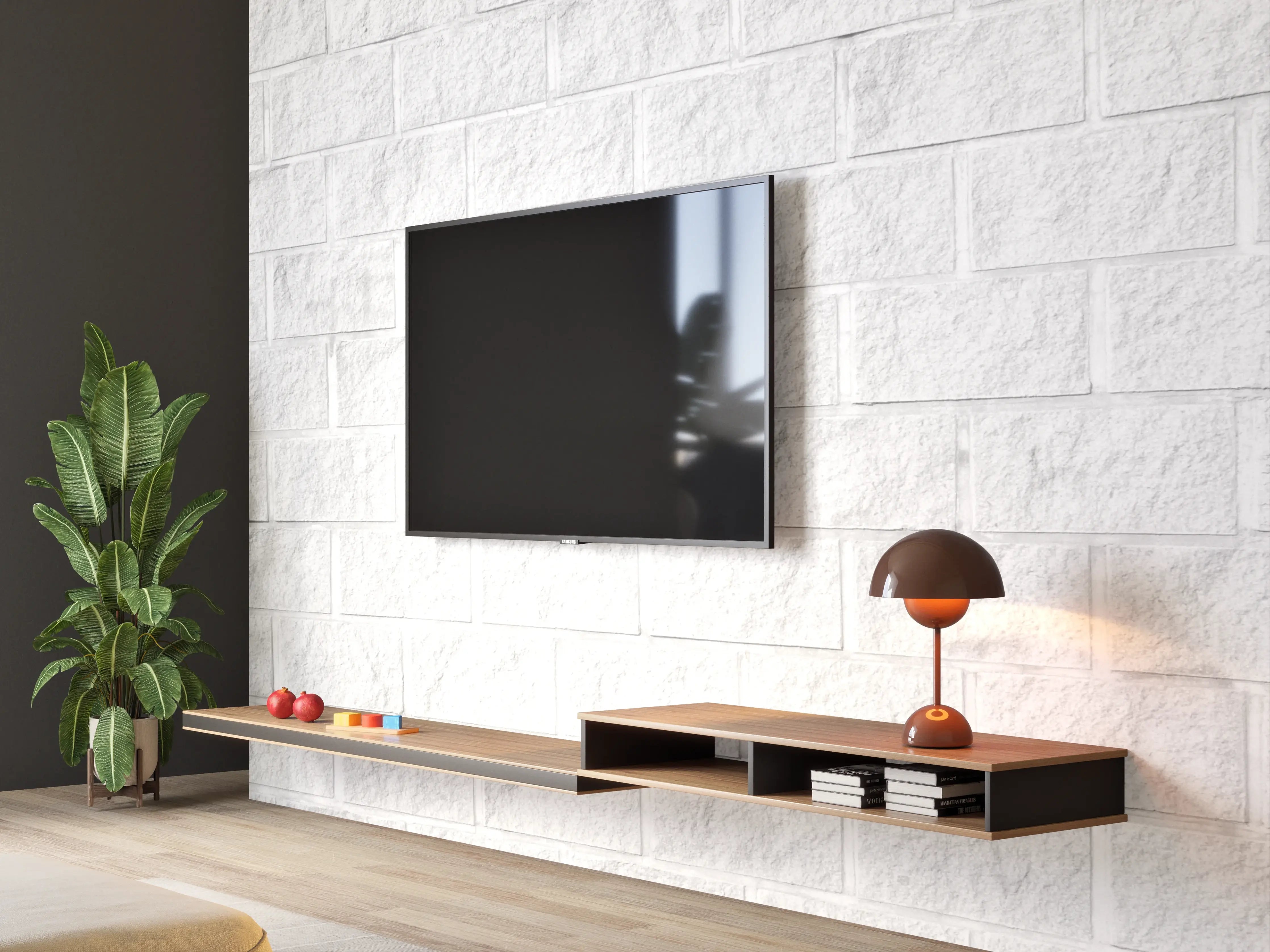 Wandverkleidung Wohnzimmer - Weiße Ziegelwand - Elegantes Wanddesign