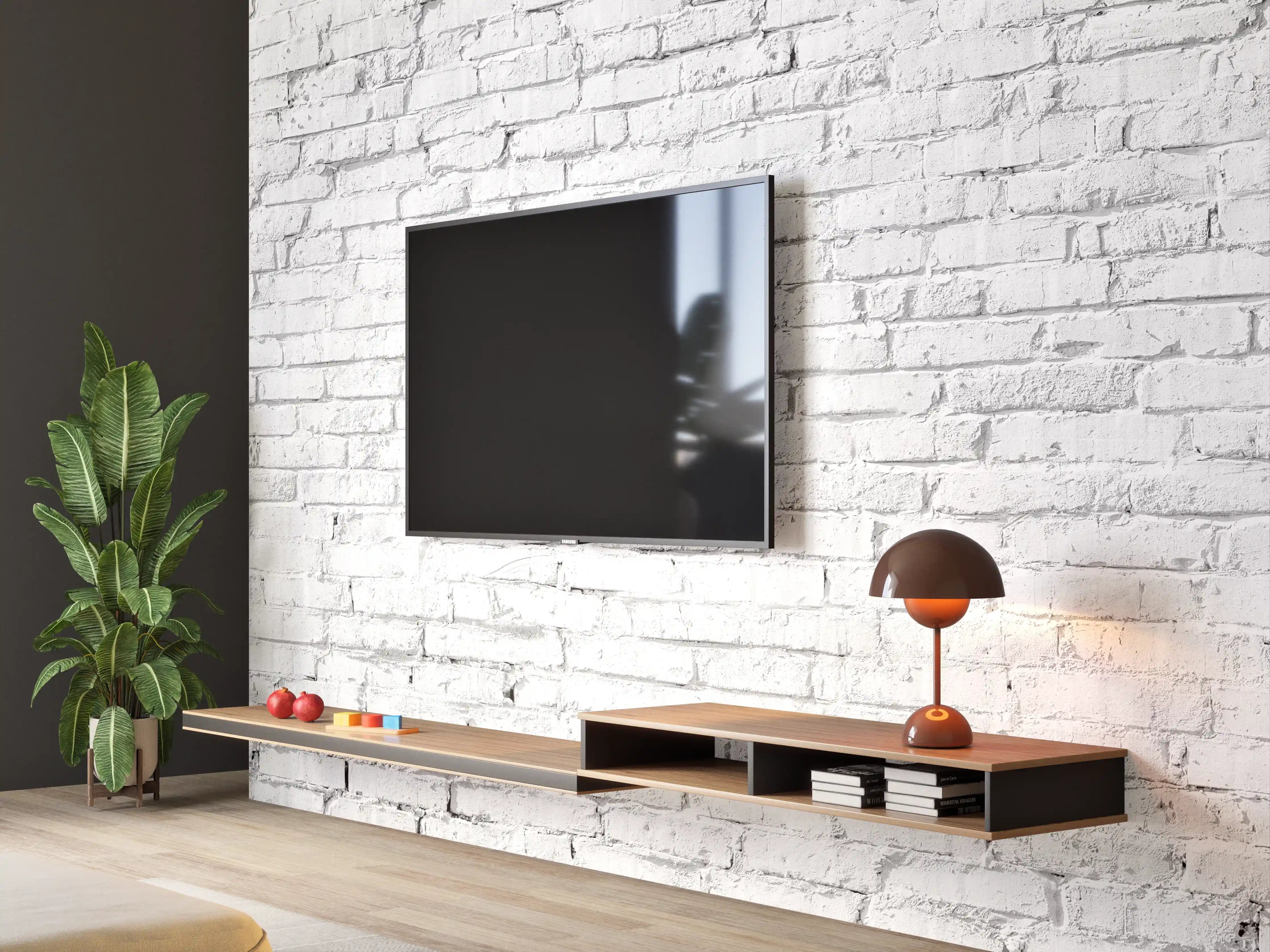 Wandverkleidung Wohnzimmer - Weiße Ziegelwand - Steinmauer