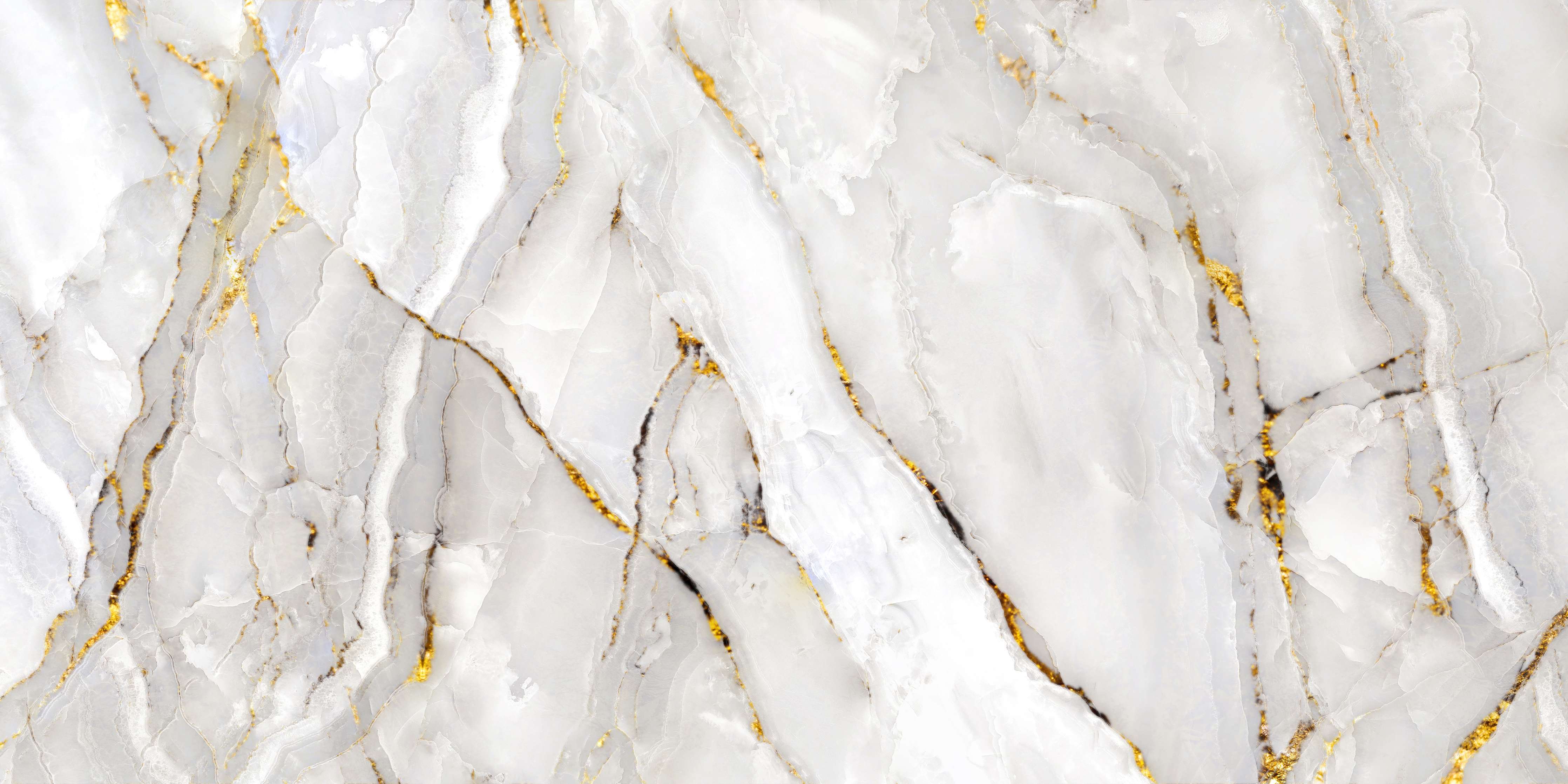 Wandverkleidung Wohnzimmer-Weißer Statuario-Marmor mit goldene Adern