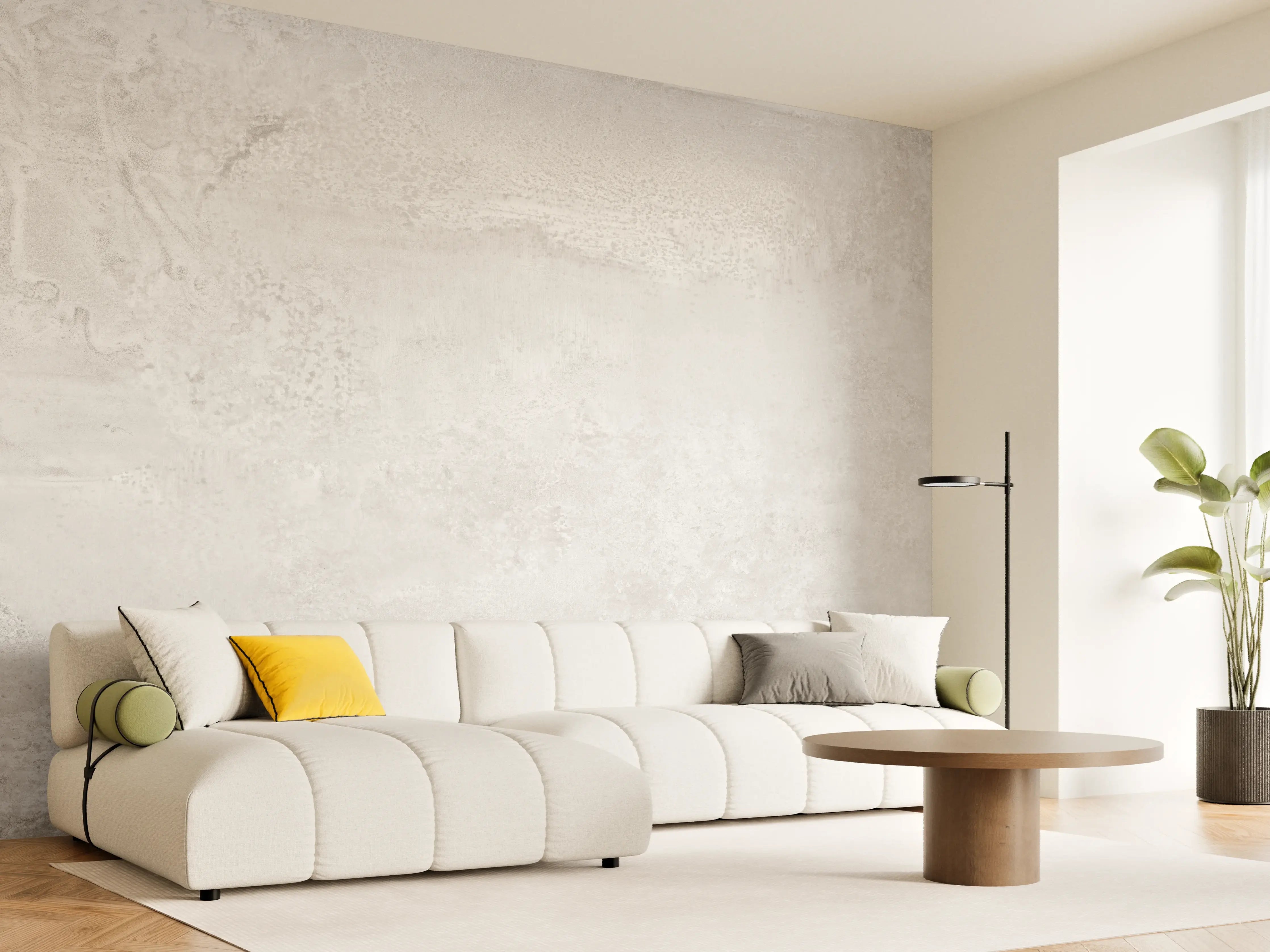 Wandverkleidung Wohnzimmer - Weißer Wandhintergrund