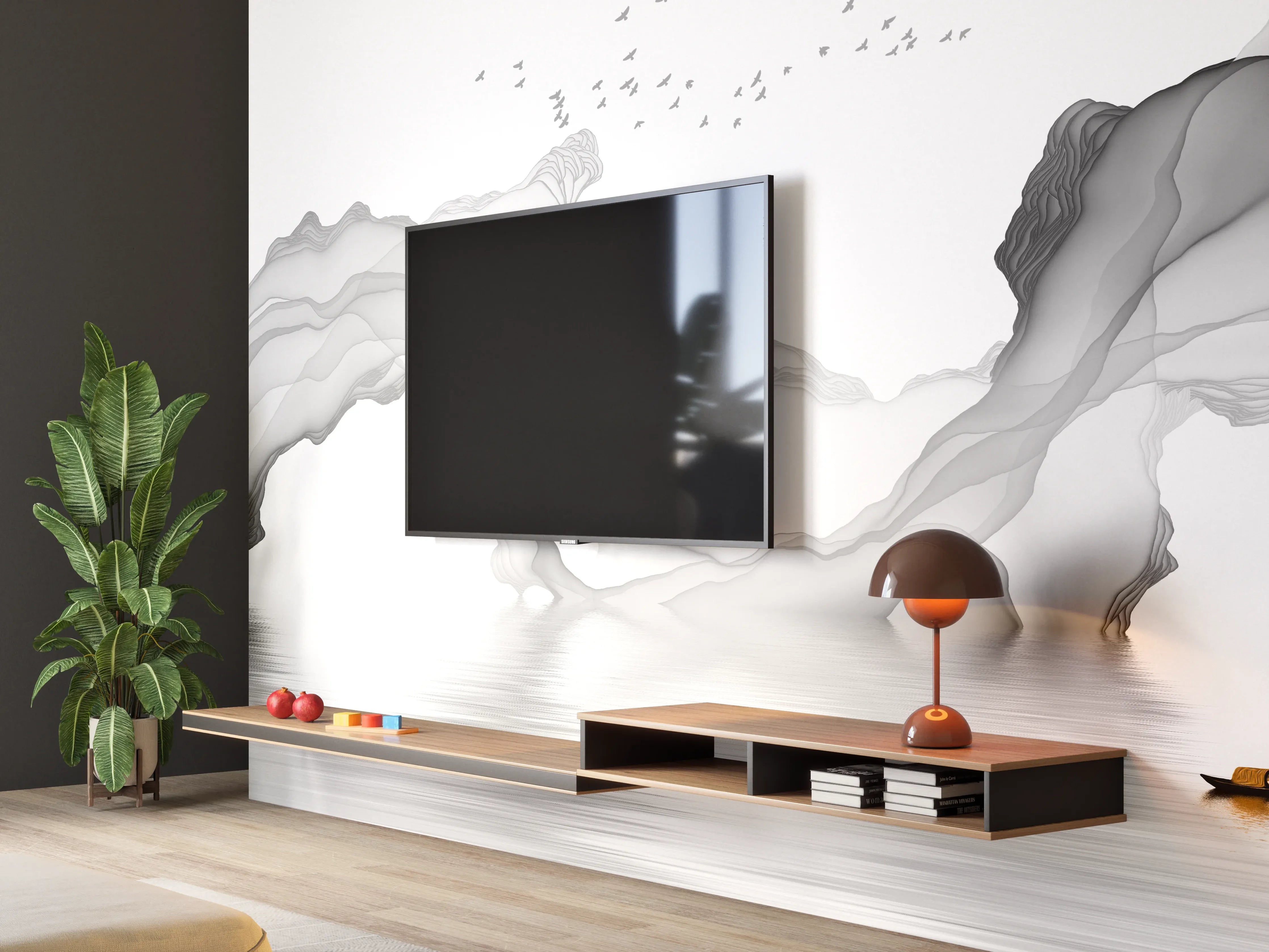 Wandverkleidung Wohnzimmer - Weißes Meer Gemälde