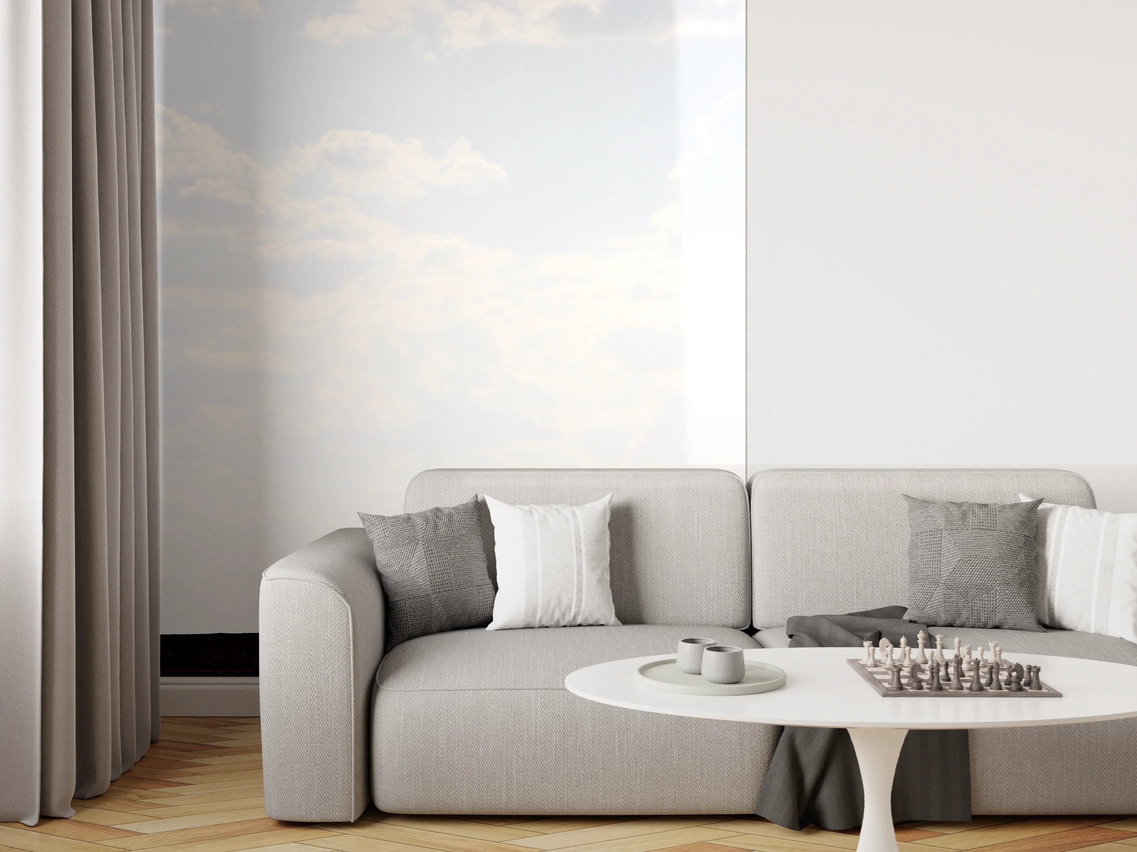 Wandverkleidung Wohnzimmer - Weites Feld mit single Baum unter Himmel