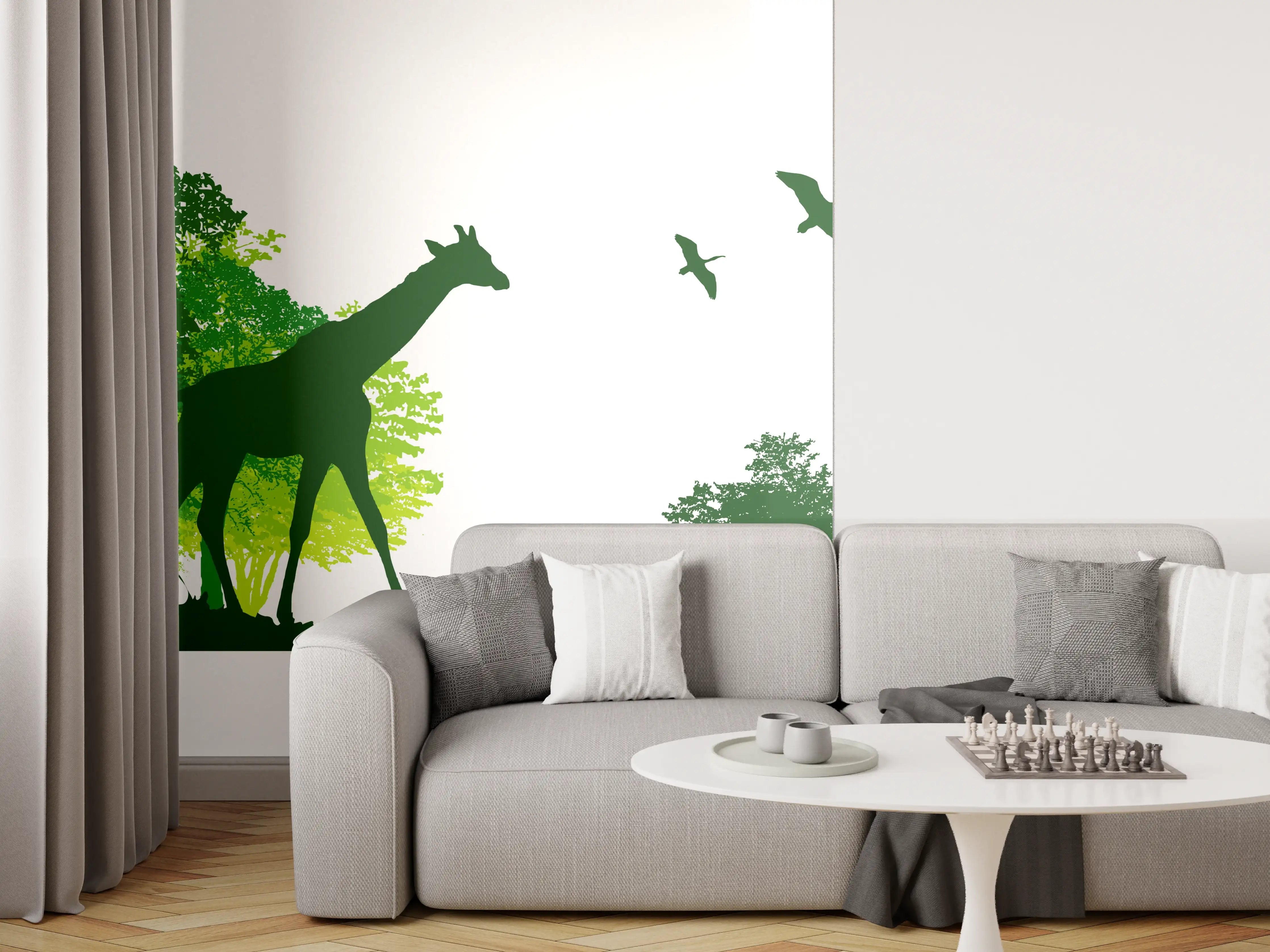 Wandverkleidung Wohnzimmer - Wilde Tiere