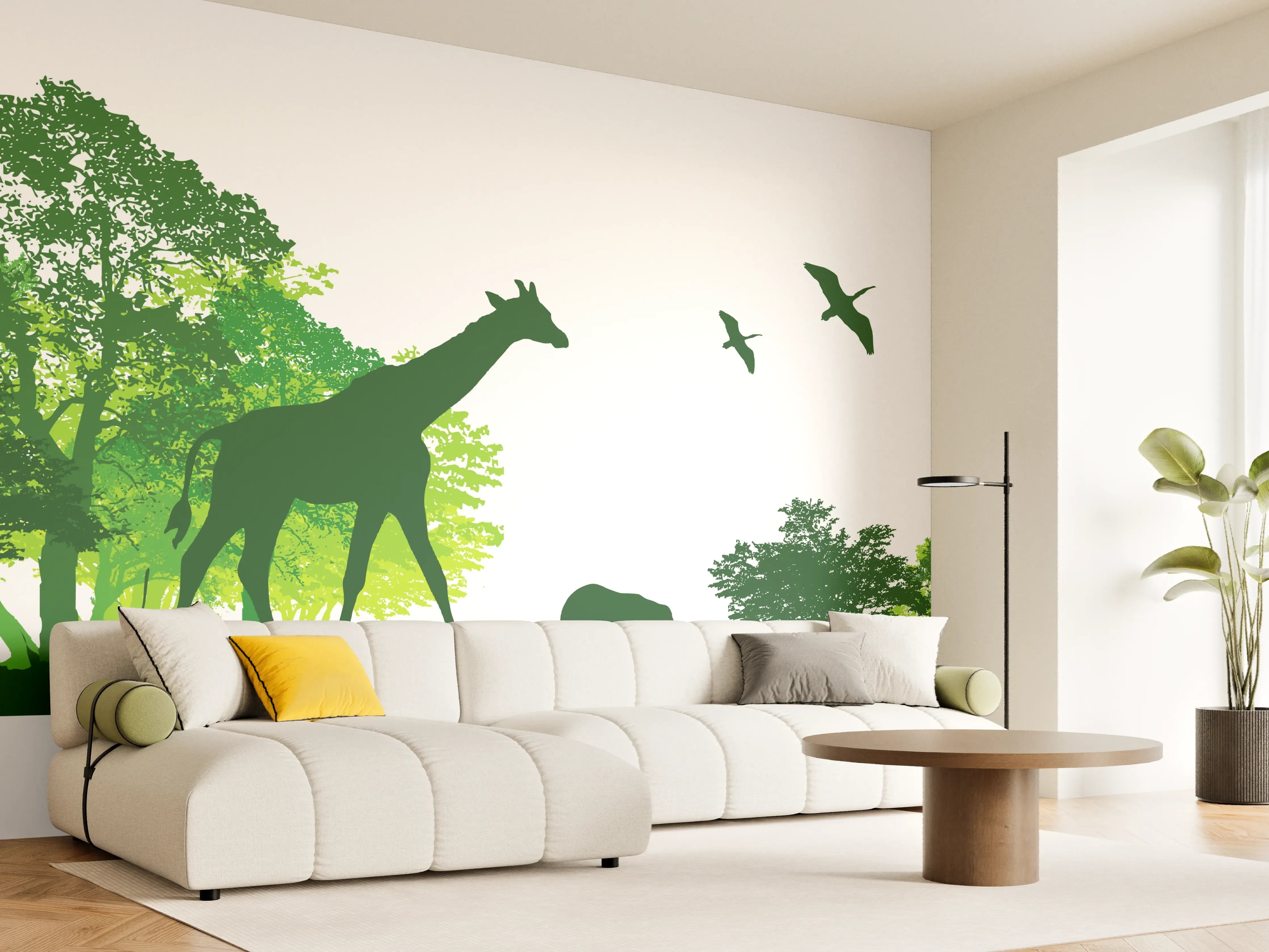 Wandverkleidung Wohnzimmer - Wilde Tiere
