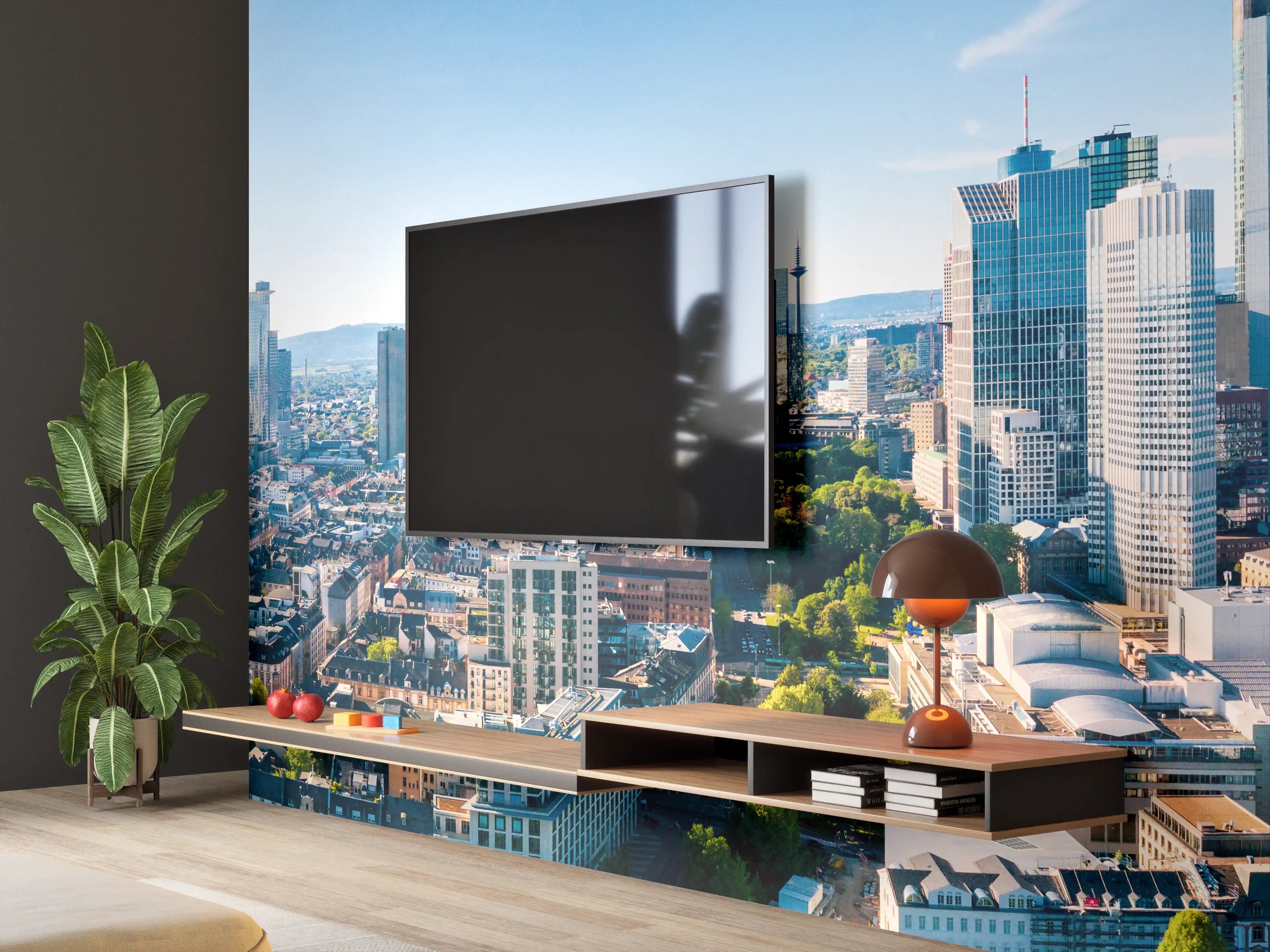 Wandverkleidung Wohnzimmer - Wolkenkratzer -  Frankfurt am Main