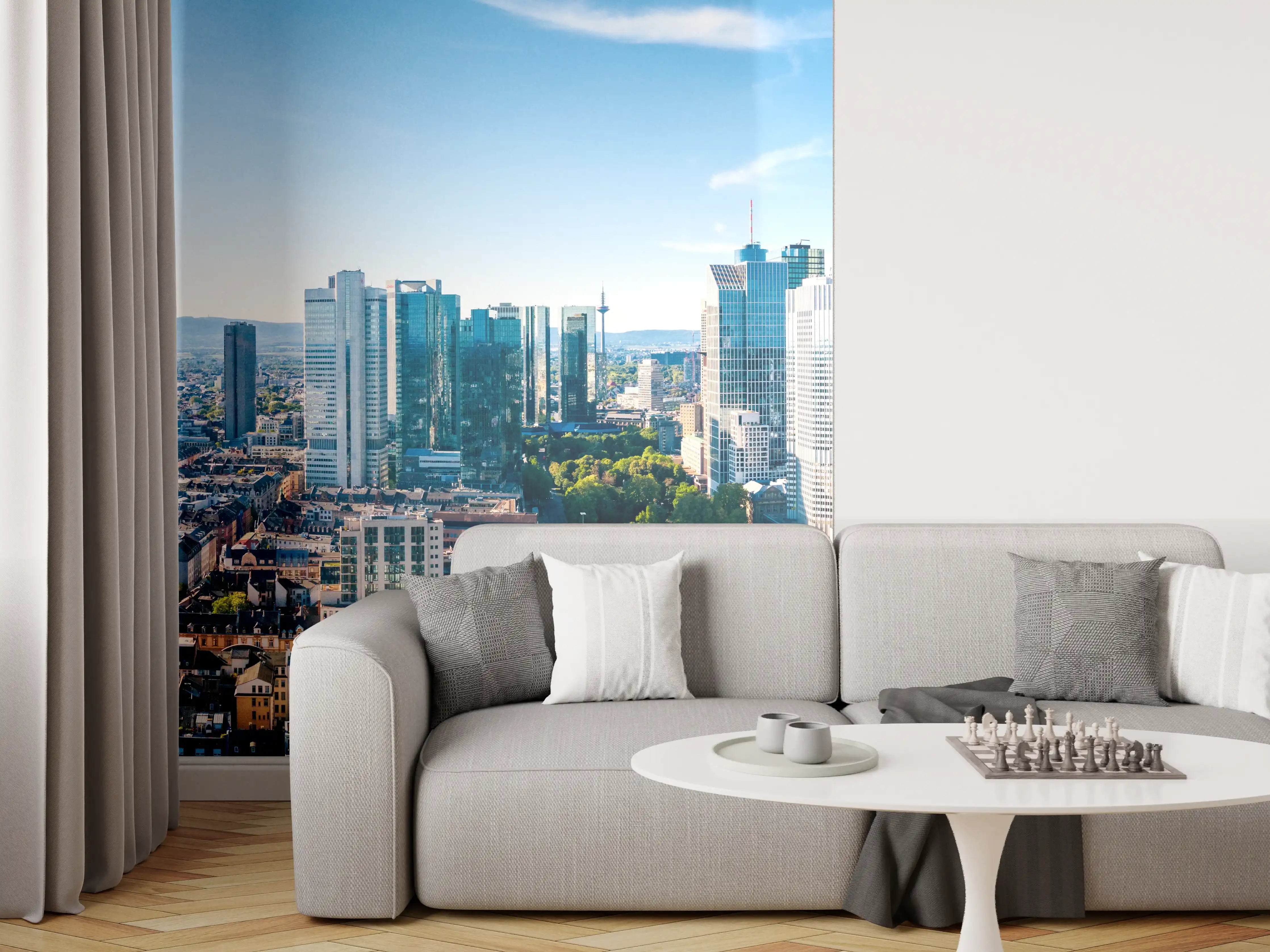 Wandverkleidung Wohnzimmer - Wolkenkratzer -  Frankfurt am Main