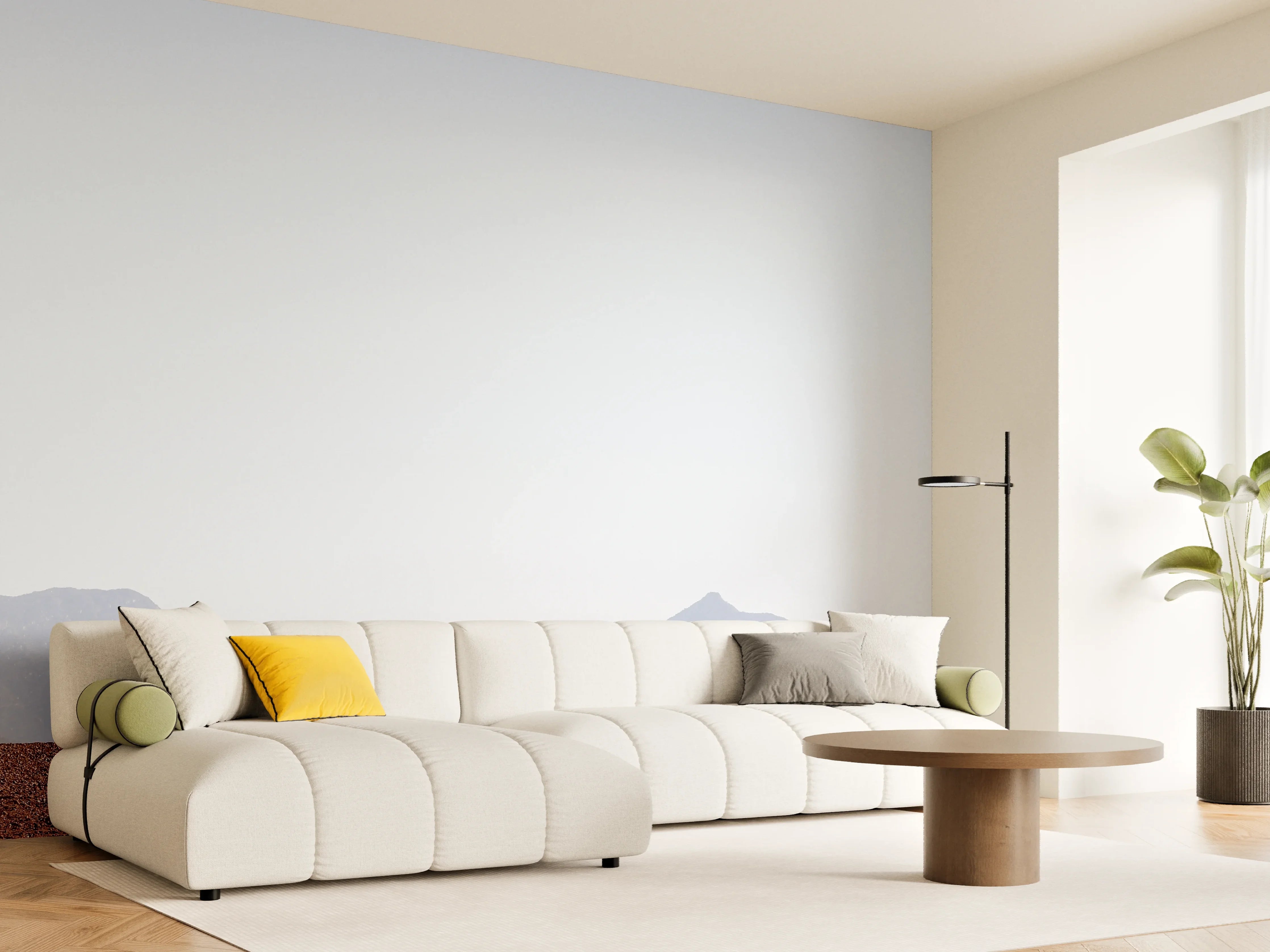 Wandverkleidung Wohnzimmer - Wüstenlandschaft mit einzelner Baum