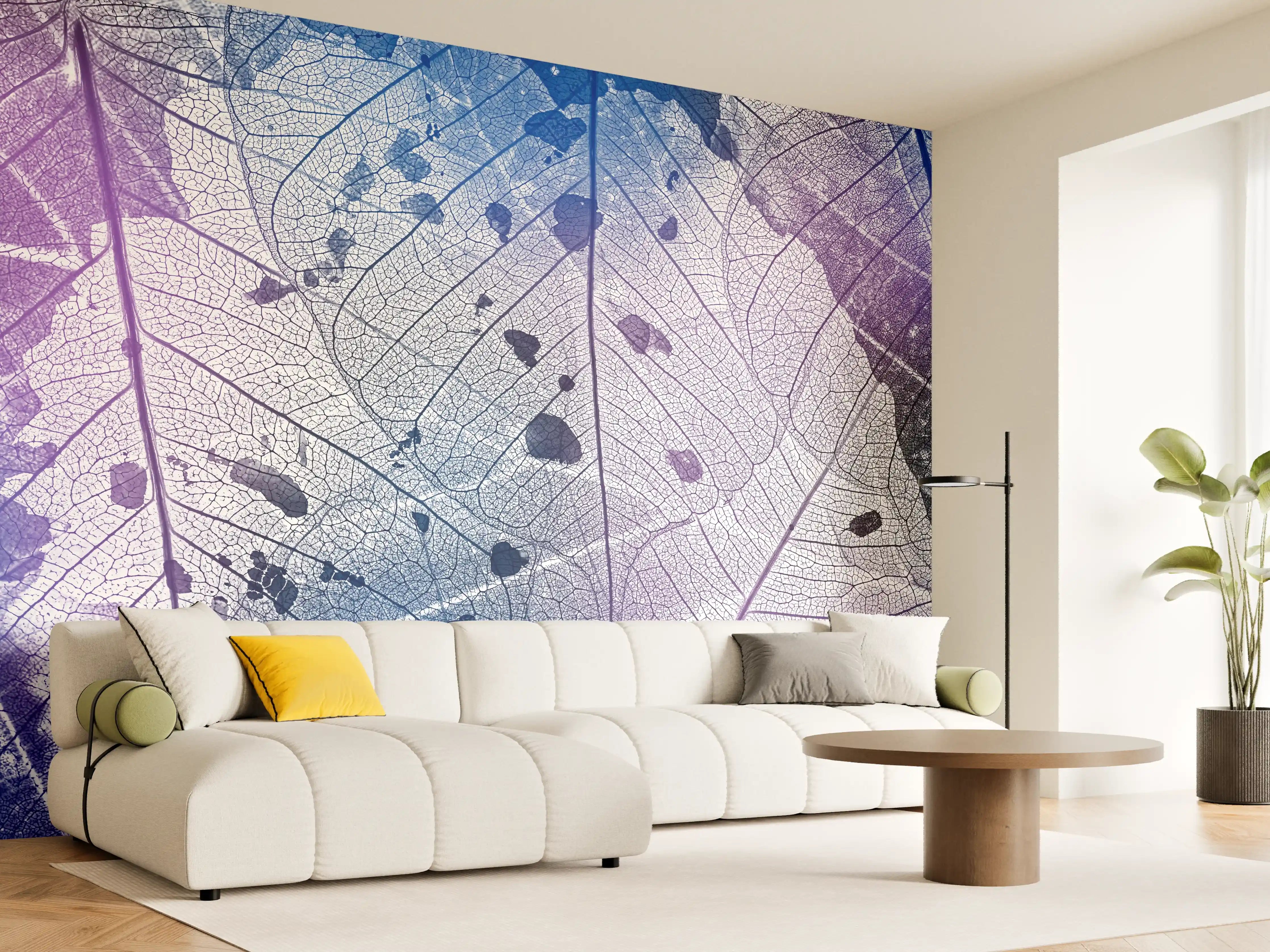 Wandverkleidung Wohnzimmer - Wunderschöne Naturaufnahme mit blauen und violetten Farbtönen