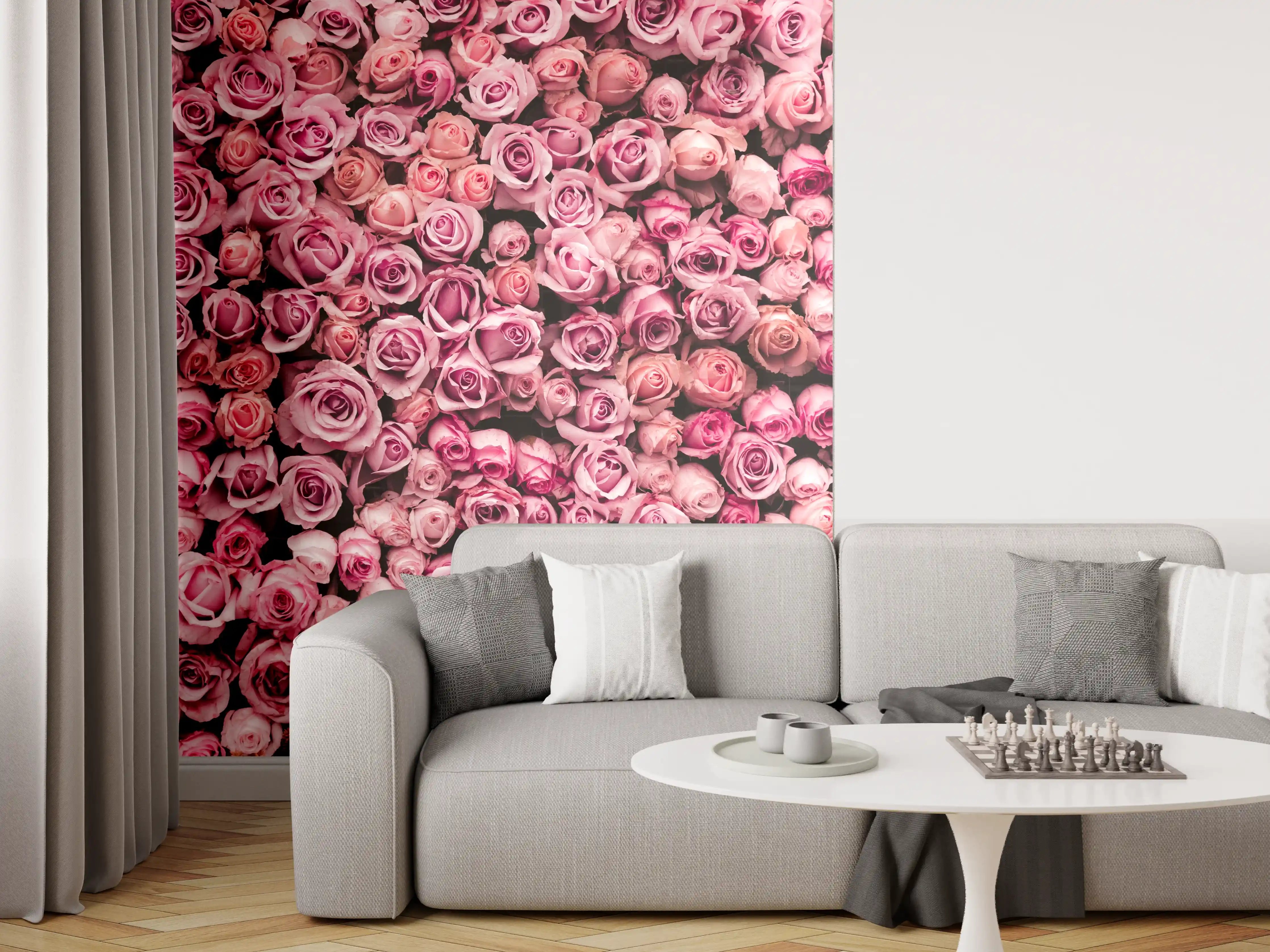 Wandverkleidung Wohnzimmer - Wunderschöne rosa Rosenwarteschale