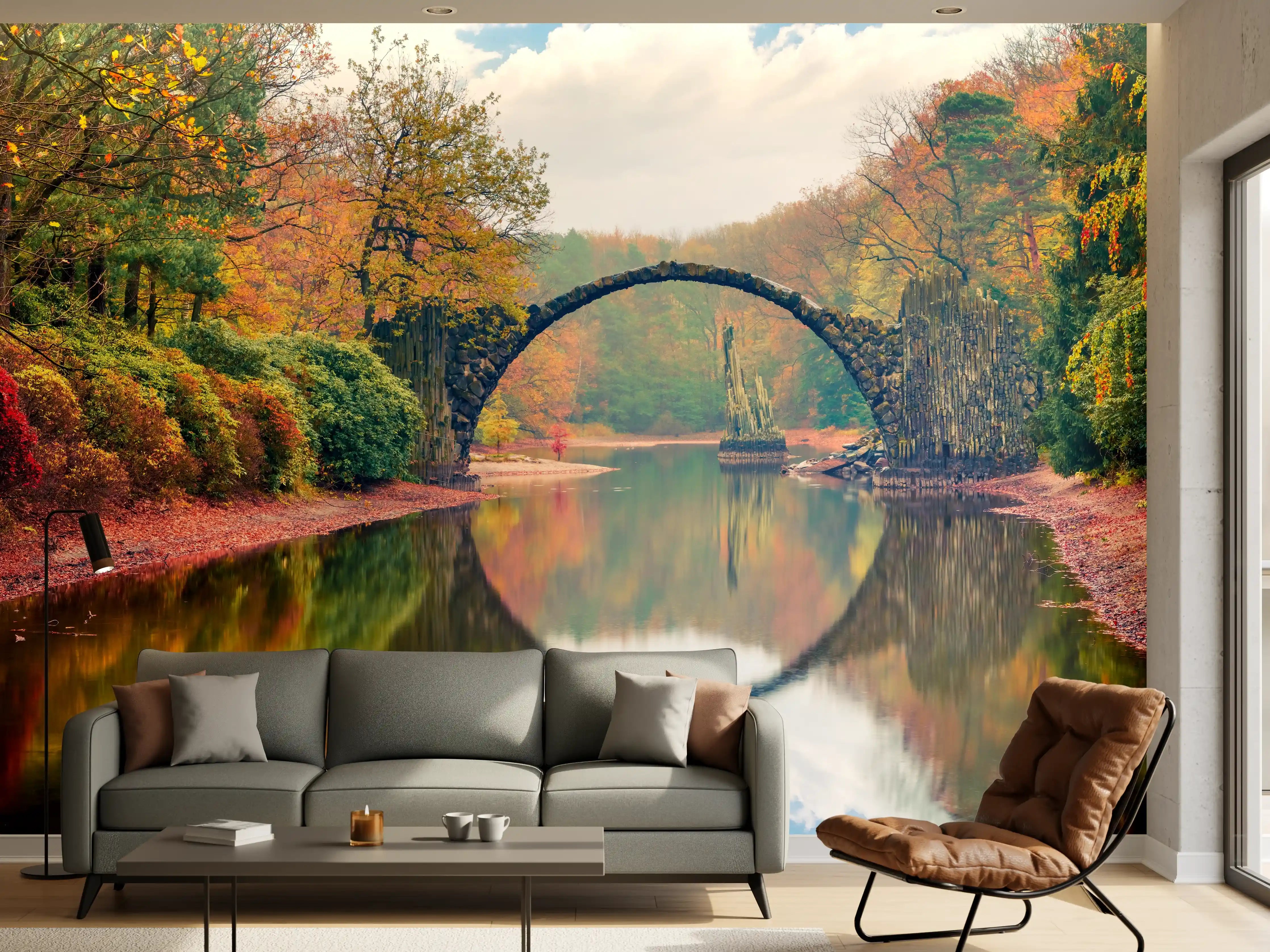 Wandverkleidung Wohnzimmer - Wunderschöner Blick auf Azaleen