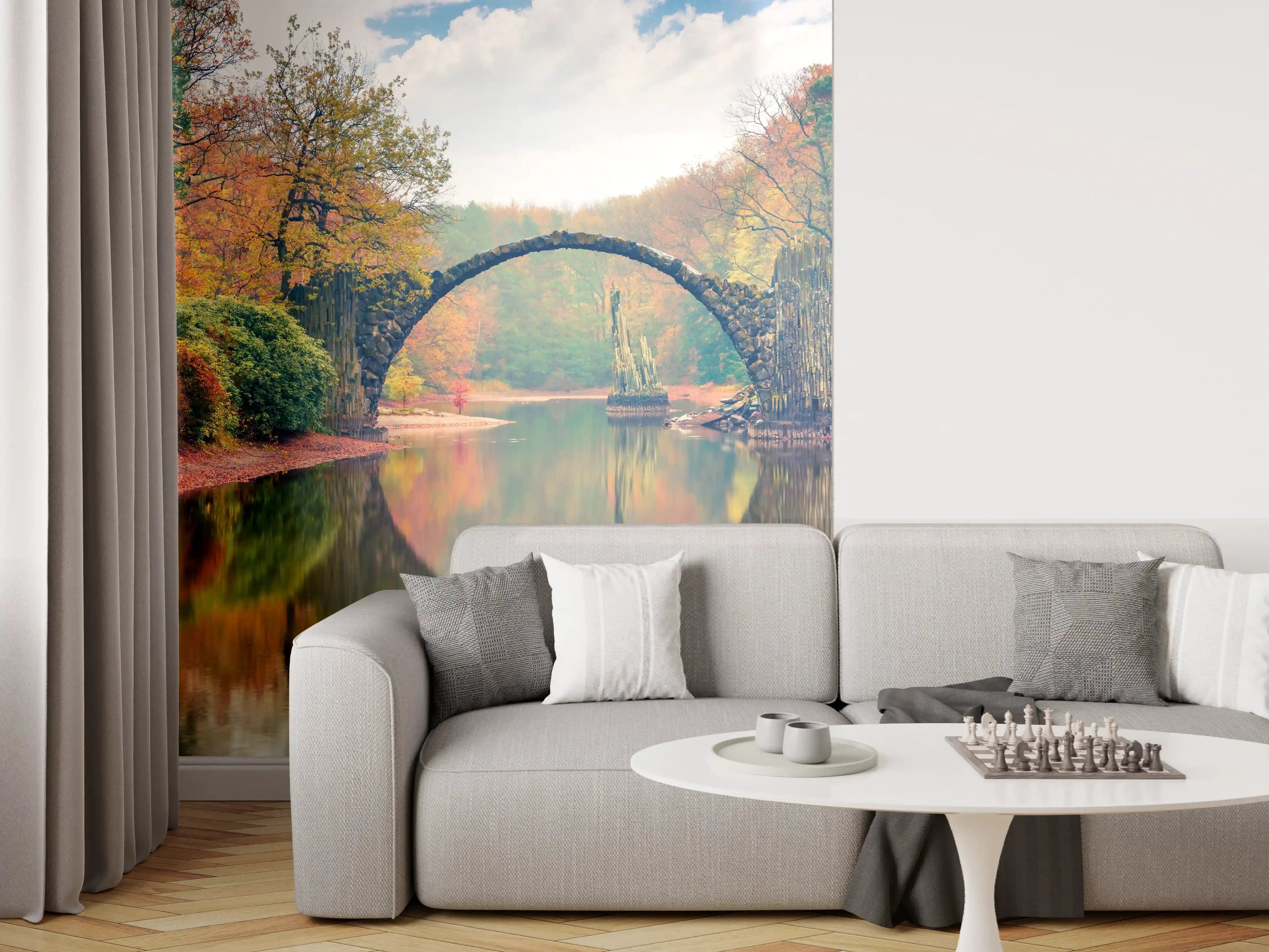 Wandverkleidung Wohnzimmer - Wunderschöner Blick auf Azaleen