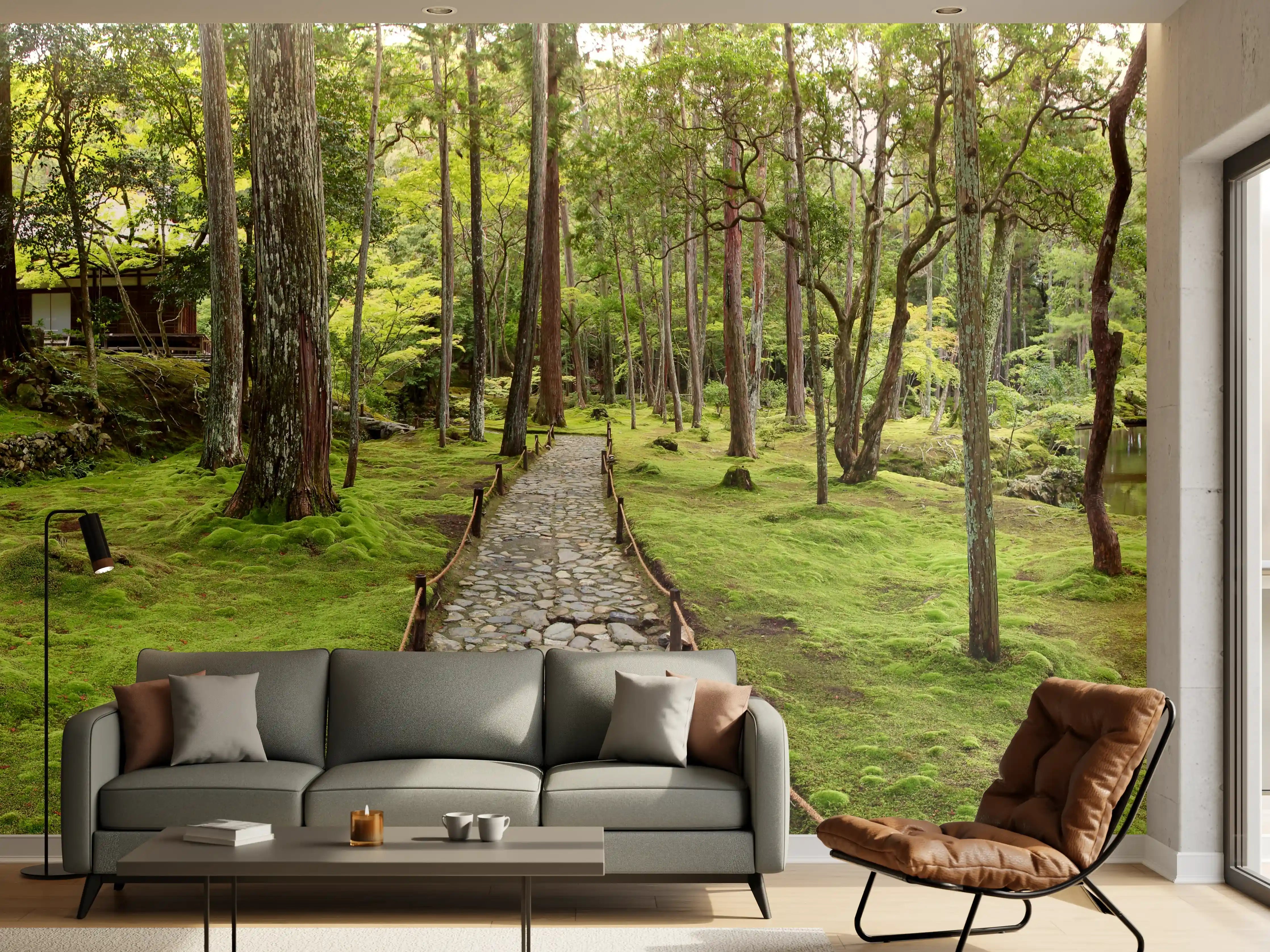 Wandverkleidung Wohnzimmer - Wunderschöner Moosgarten in Kyoto