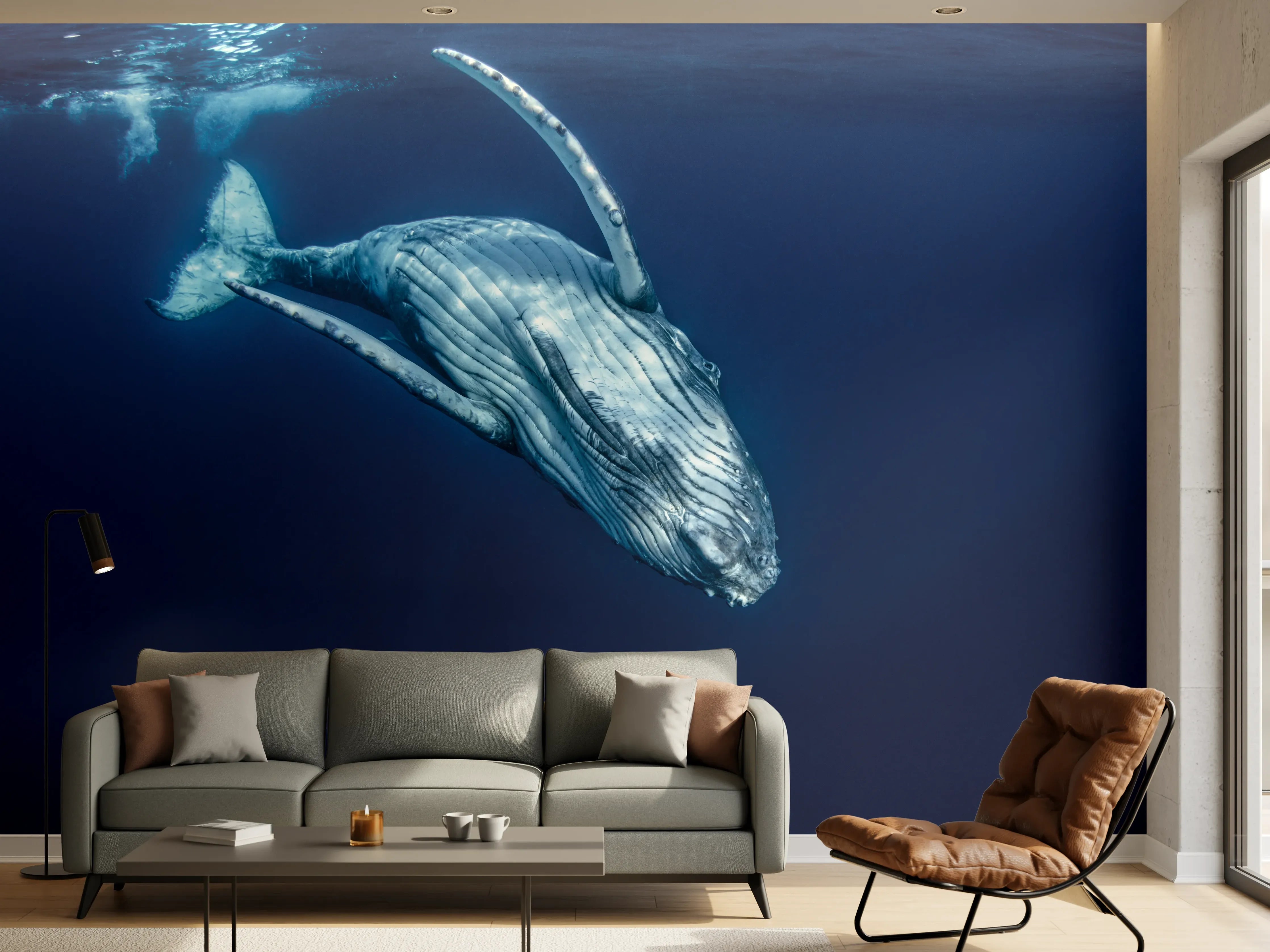 Wandverkleidung Wohnzimmer - Wunderschönes Buckelwalbaby
