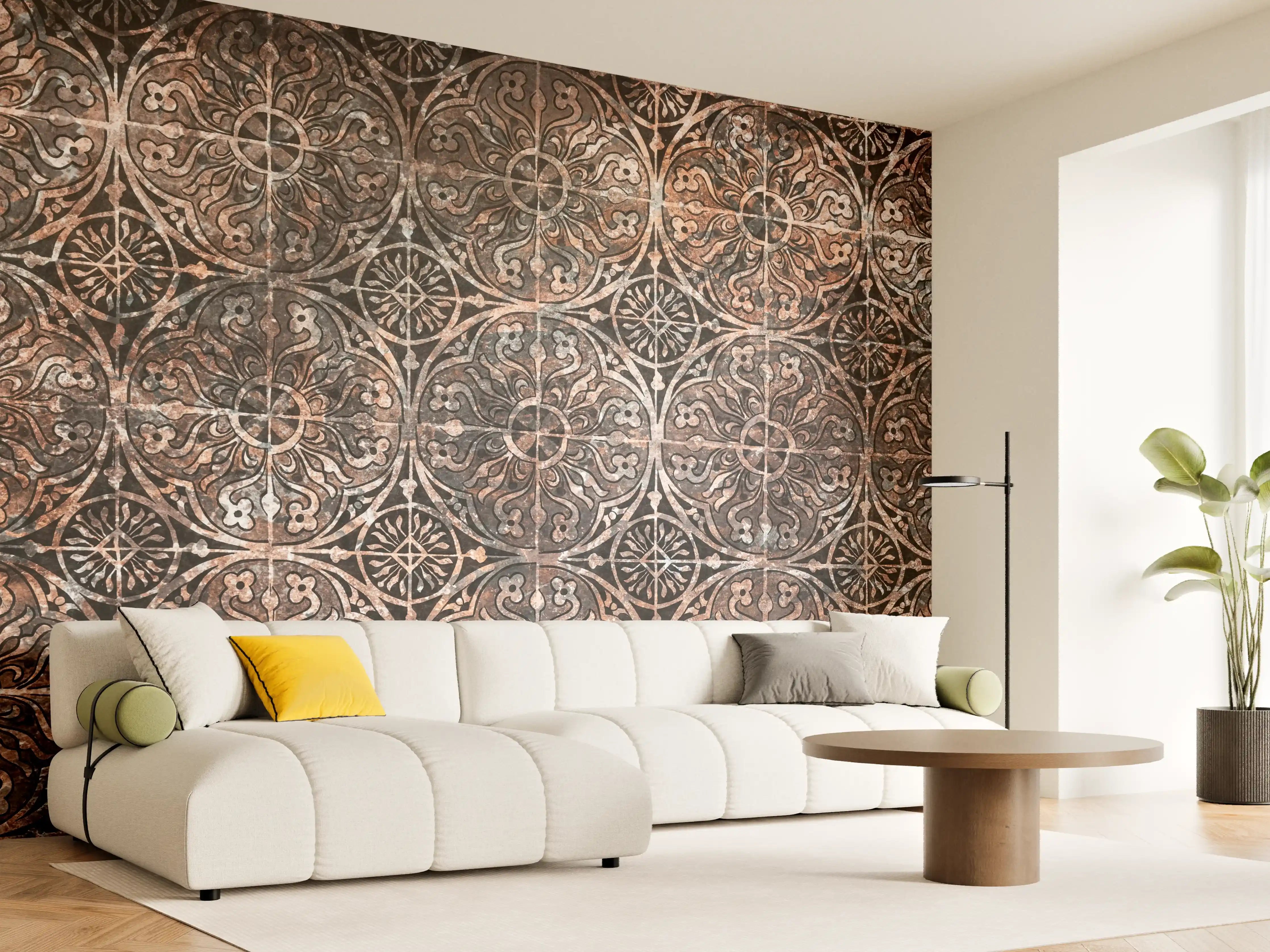 Wandverkleidung Wohnzimmer - Zeitlose Grau-Weiß Fliesenmuster