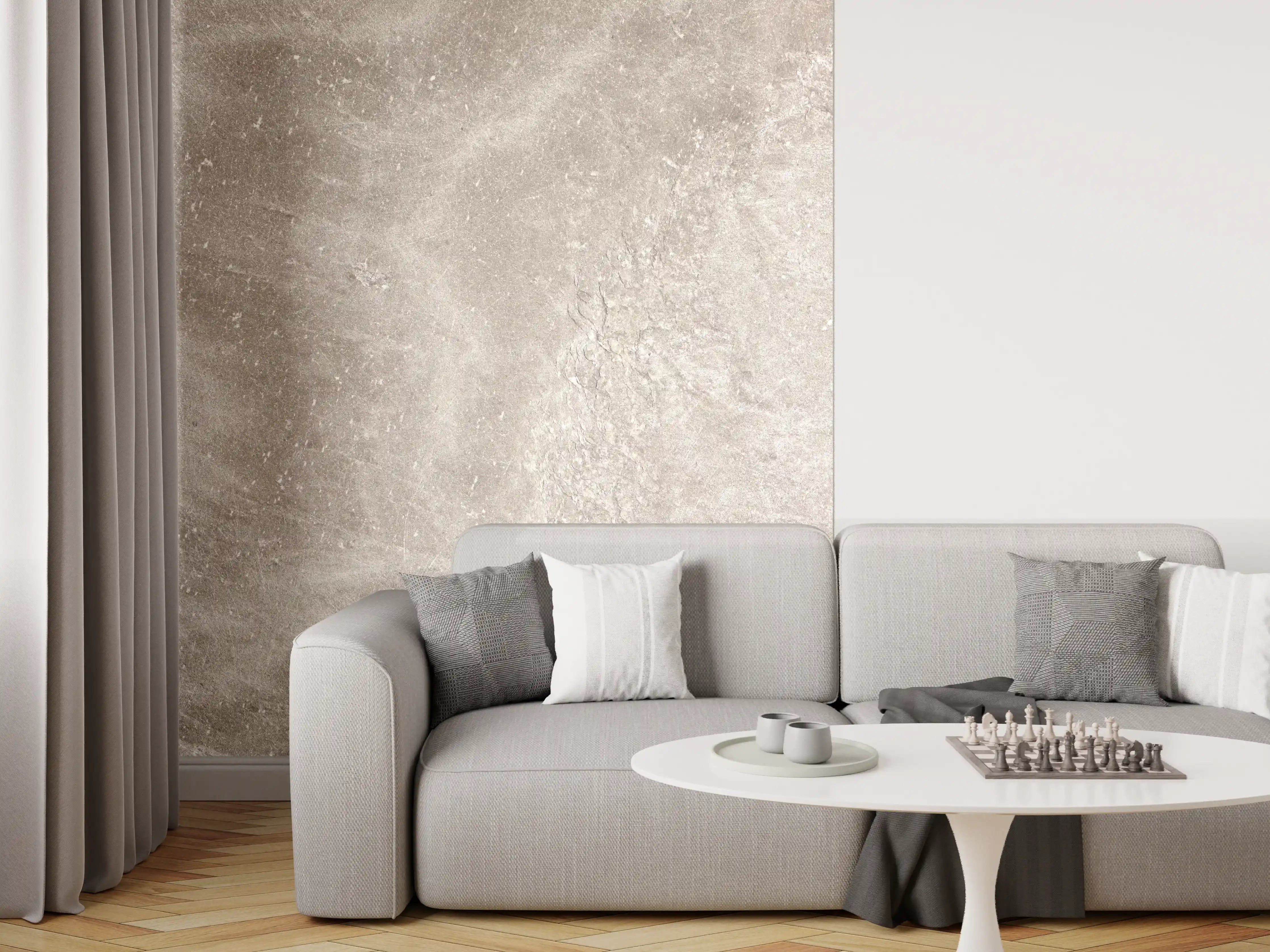 Wandverkleidung Wohnzimmer - Zement Textur