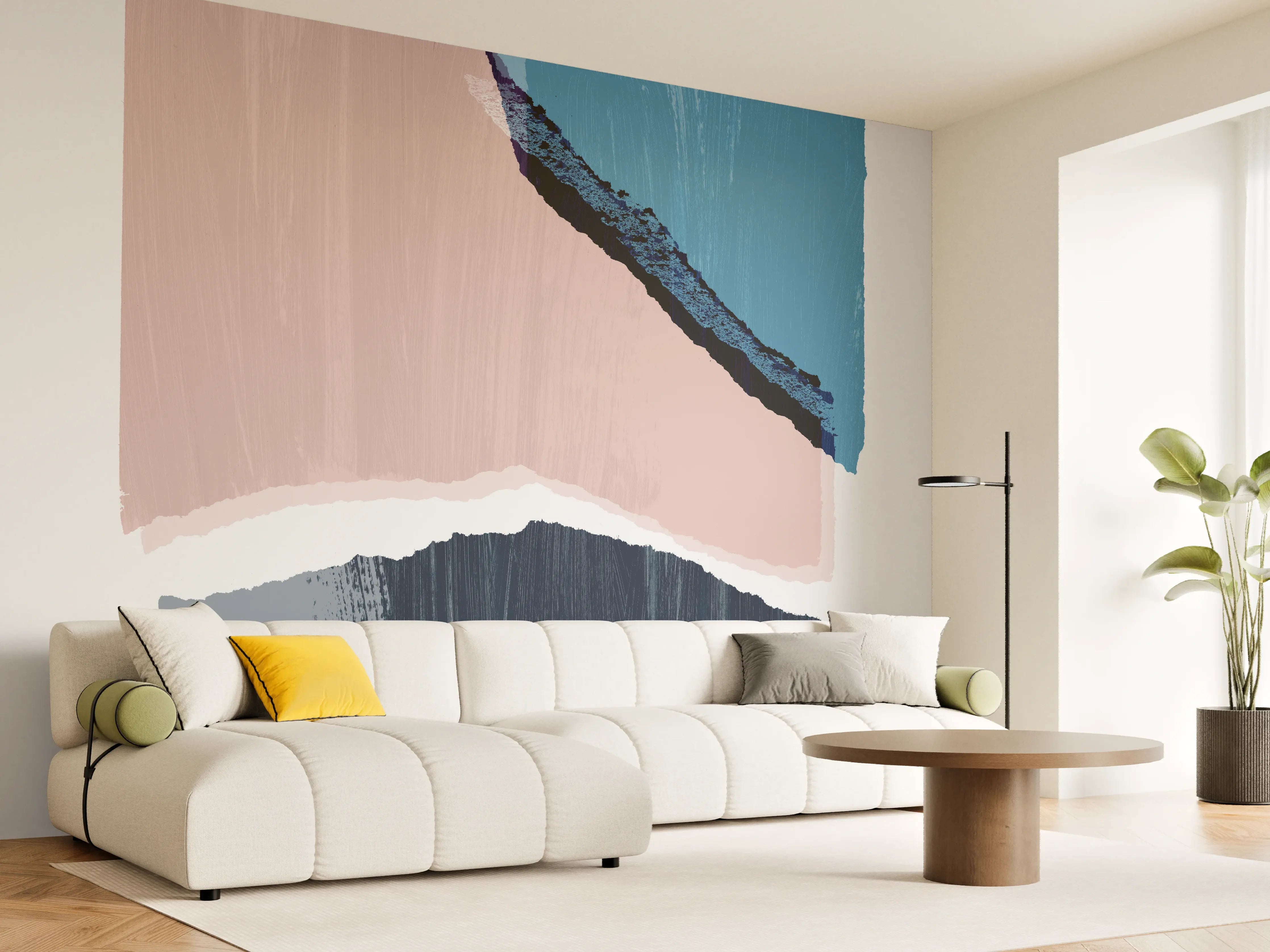 Wandverkleidung Wohnzimmer - Zerrissenes Papier Muster - Kunst 