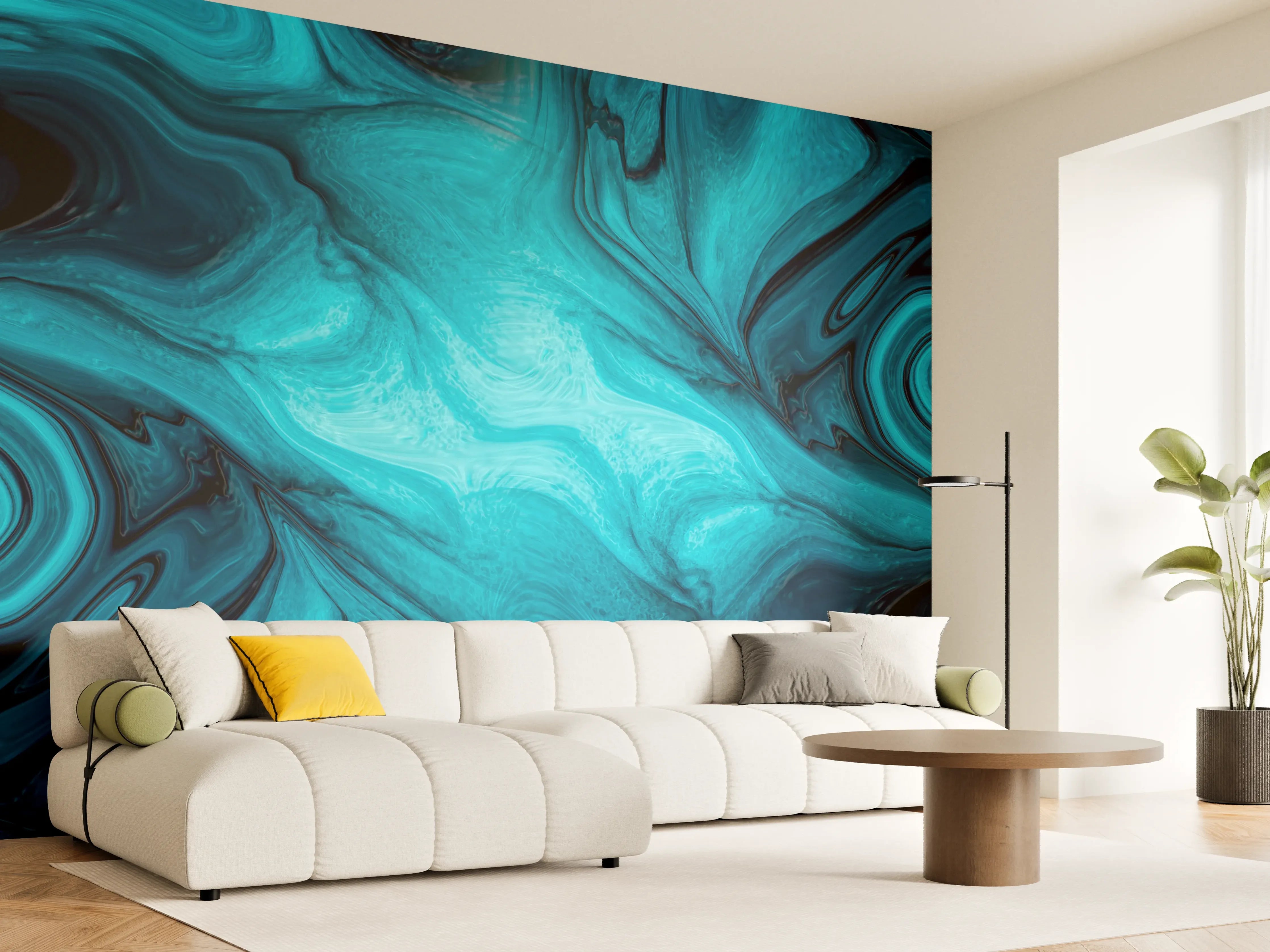 Wandverkleidung Wohnzimmer - flüssiges Acrylharz - Abstrakt