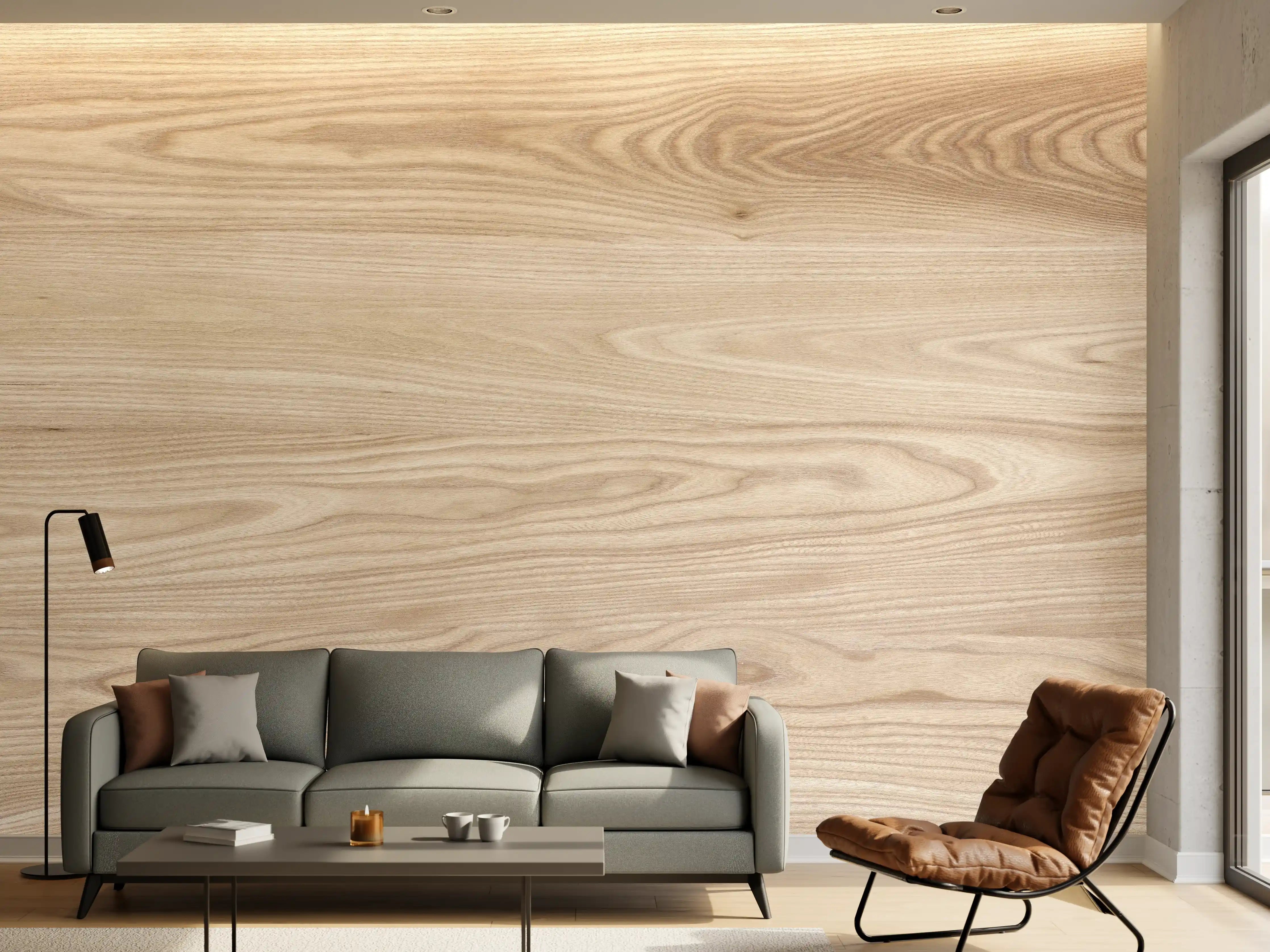 Wandverkleidung Wohnzimmer - schlichtes Holzmuster