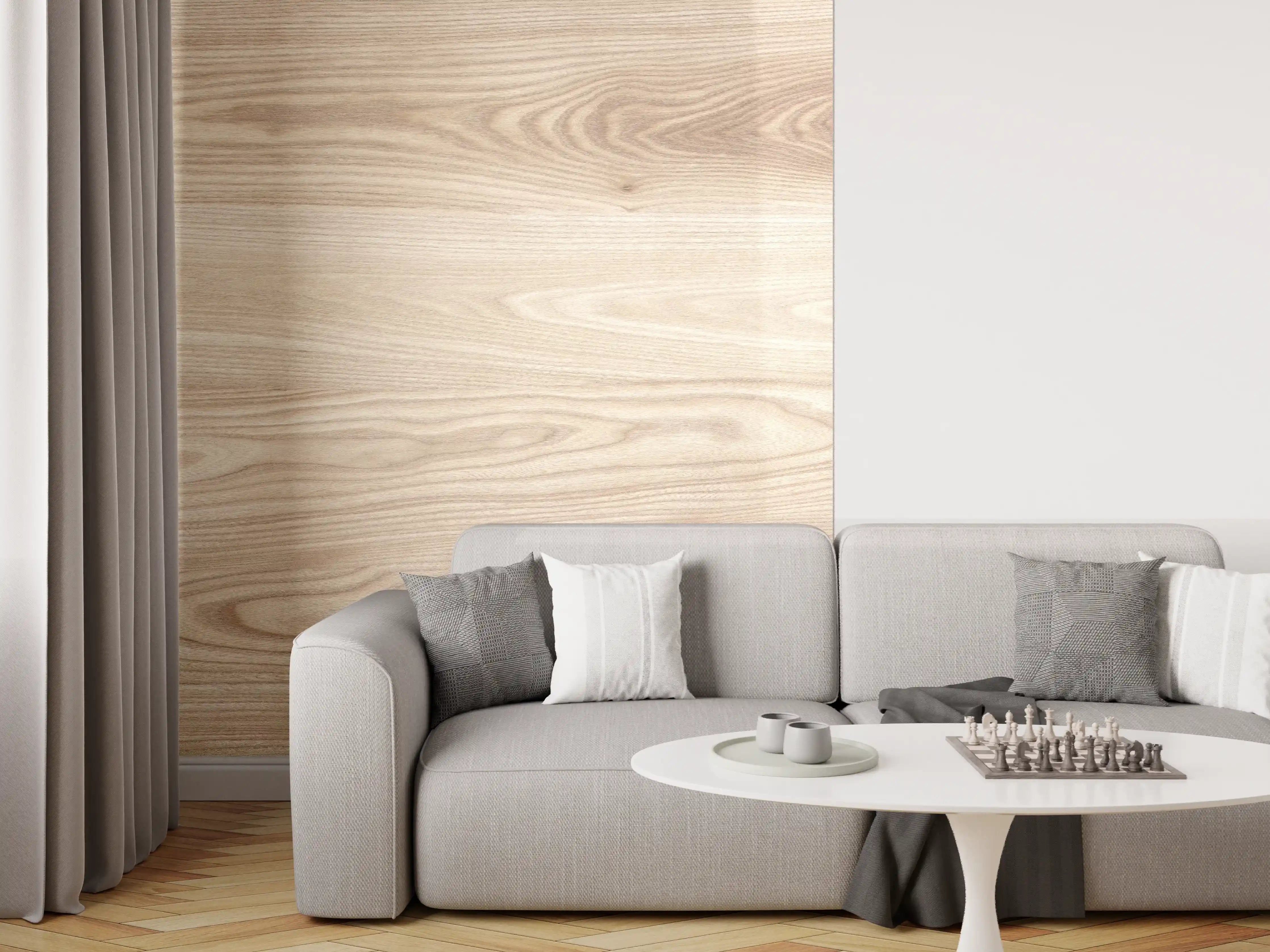 Wandverkleidung Wohnzimmer - schlichtes Holzmuster