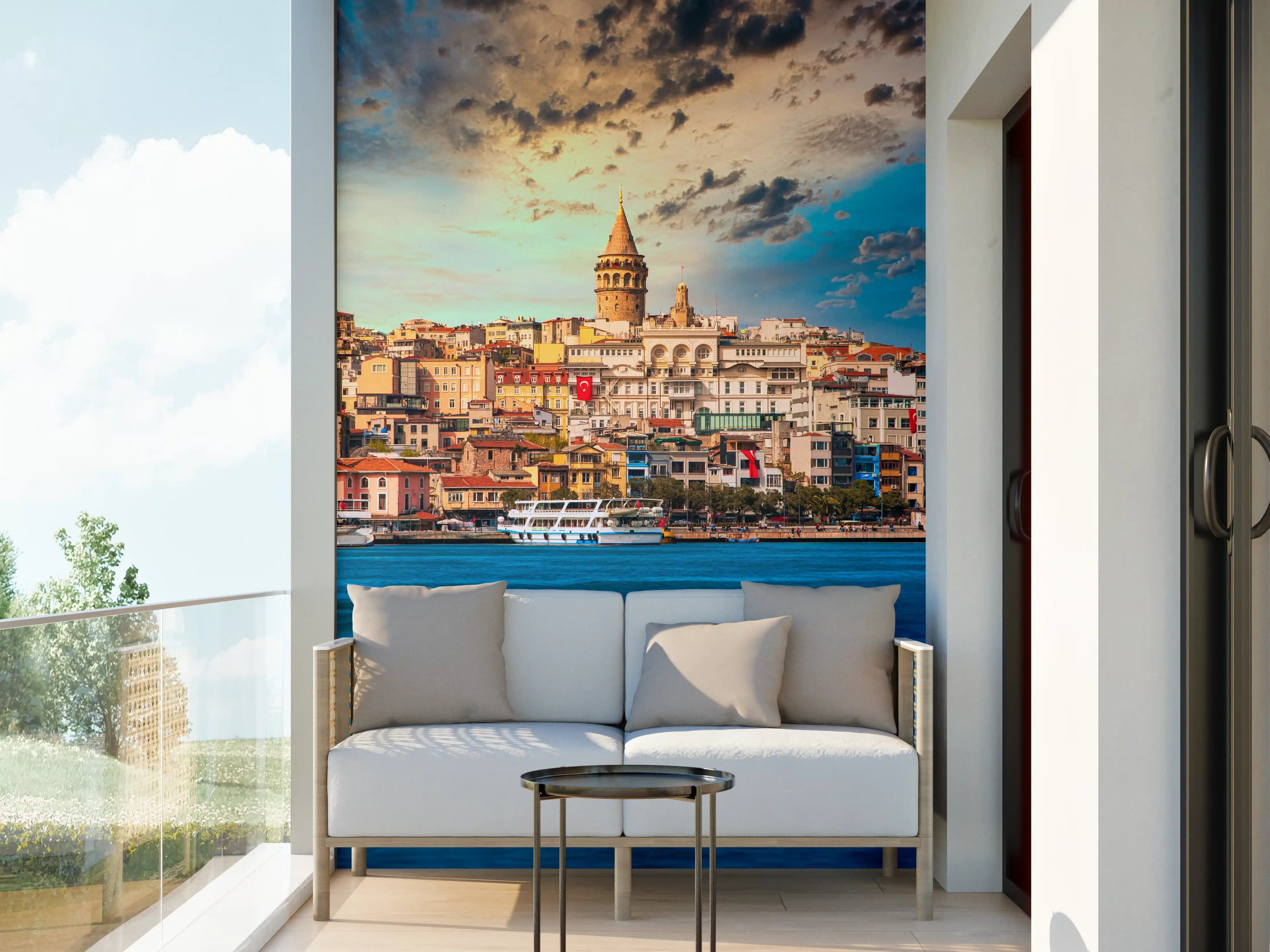 Wandverkleidung außen -  Ausblick auf Galata vom Wasser
