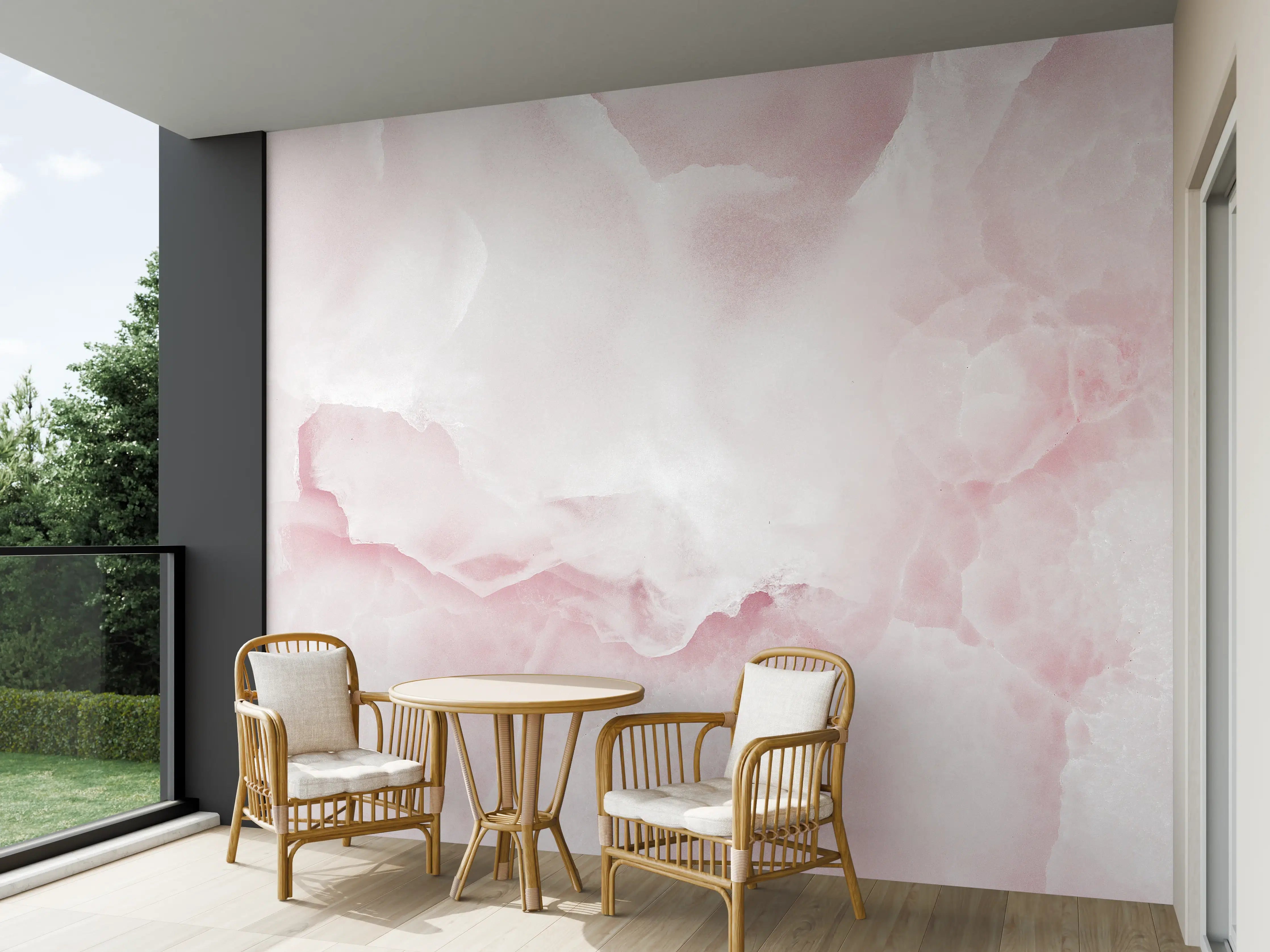 Wandverkleidung außen -  Rosa Emperador Onyx Marmor