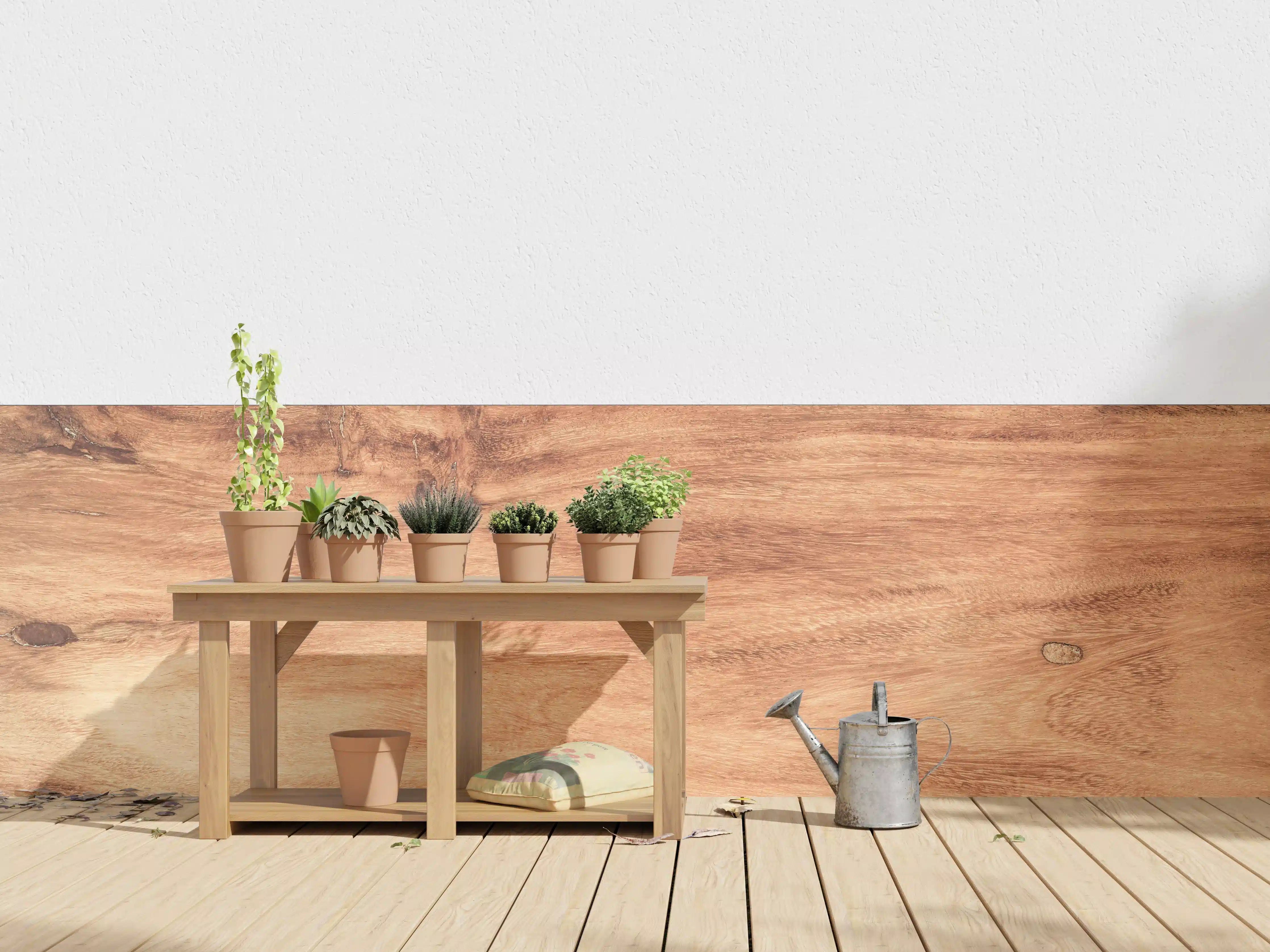 Wandverkleidung außen -  Teakholz mit natürlichem Muster