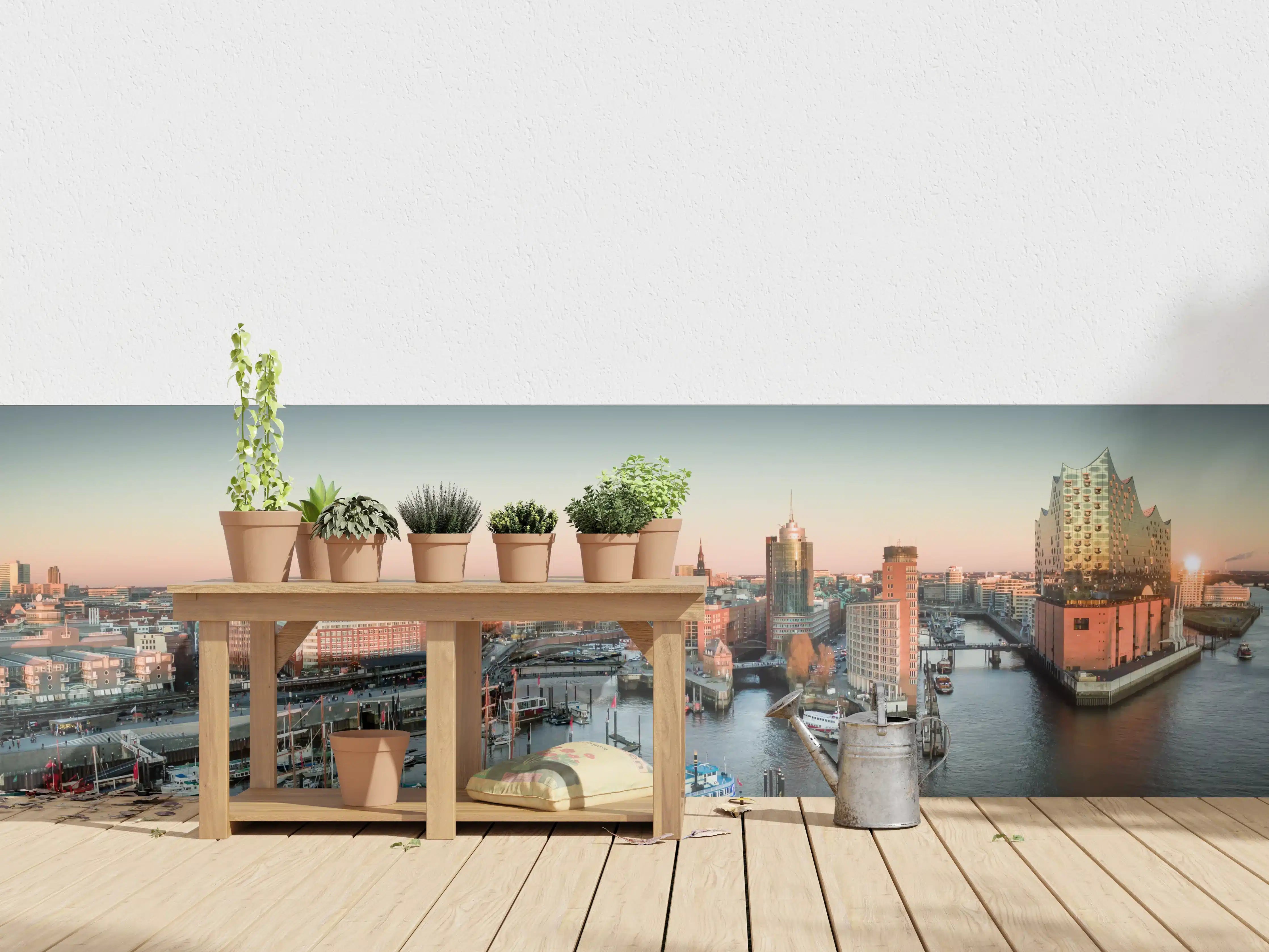 Wandverkleidung außen - Abendgrau im Hamburger Hafen