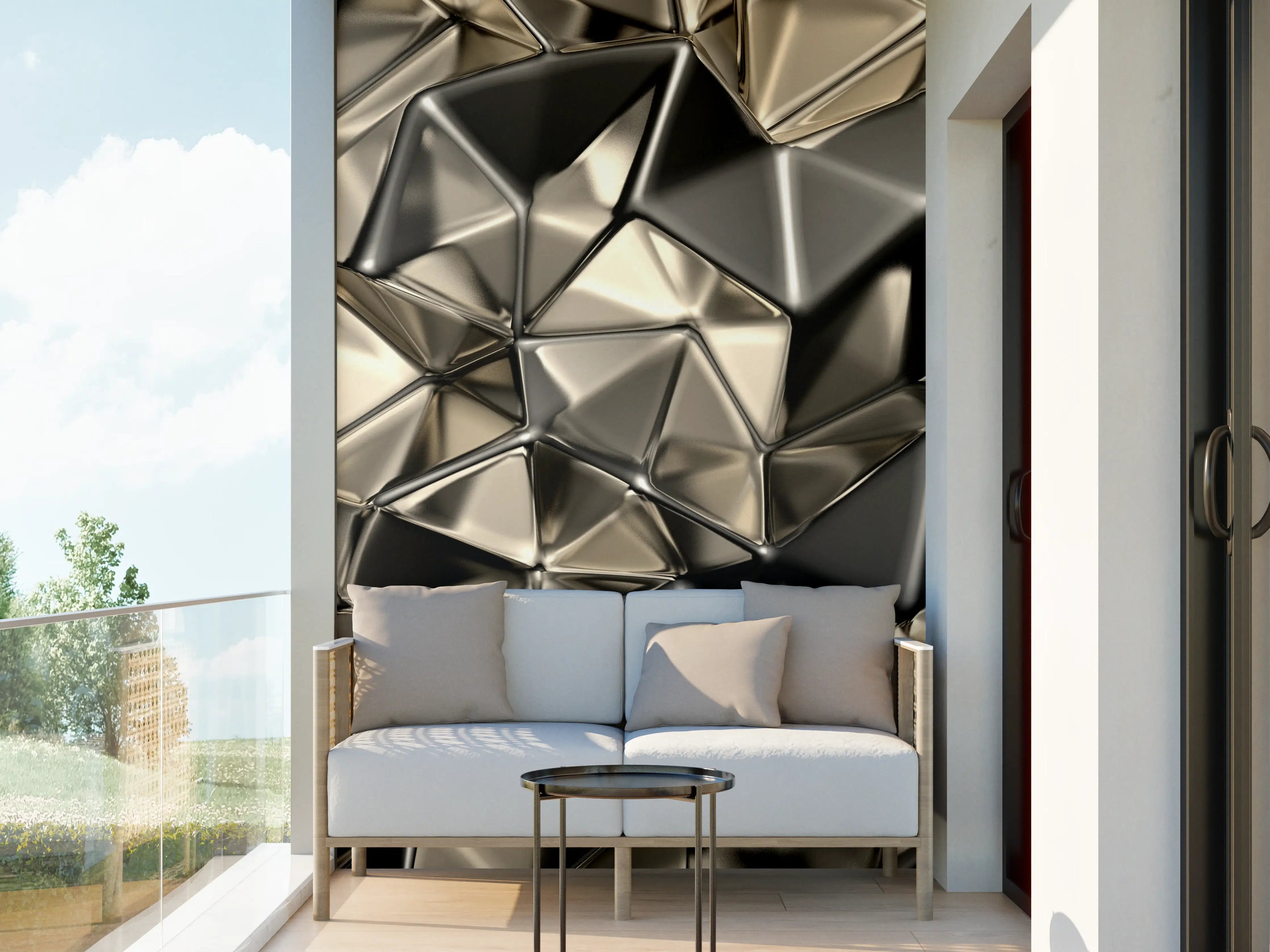 Wandverkleidung außen - Abstract Metallic Triangle Pattern