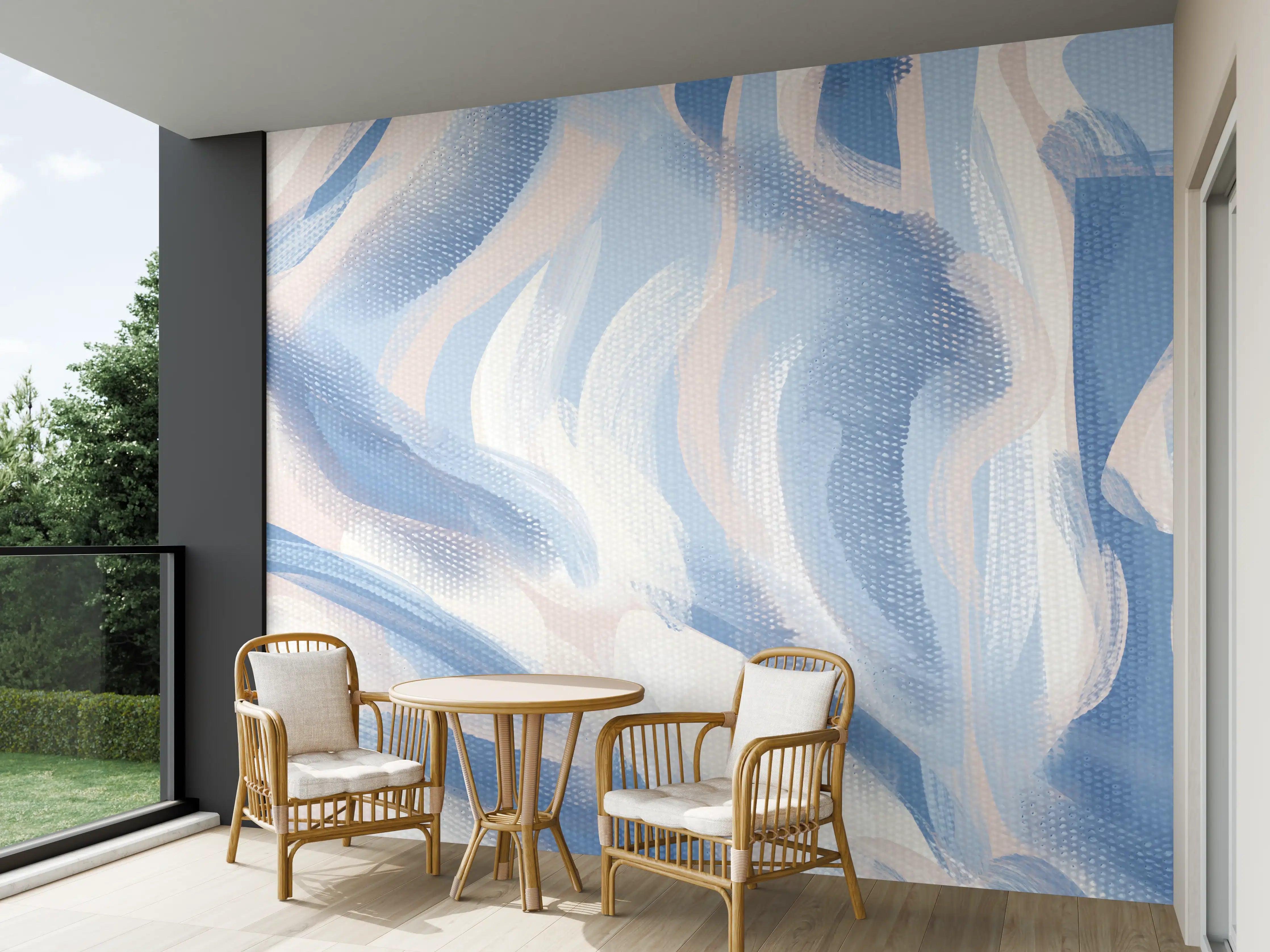 Wandverkleidung außen - Abstrakte Acryl-Kunstleinwand
