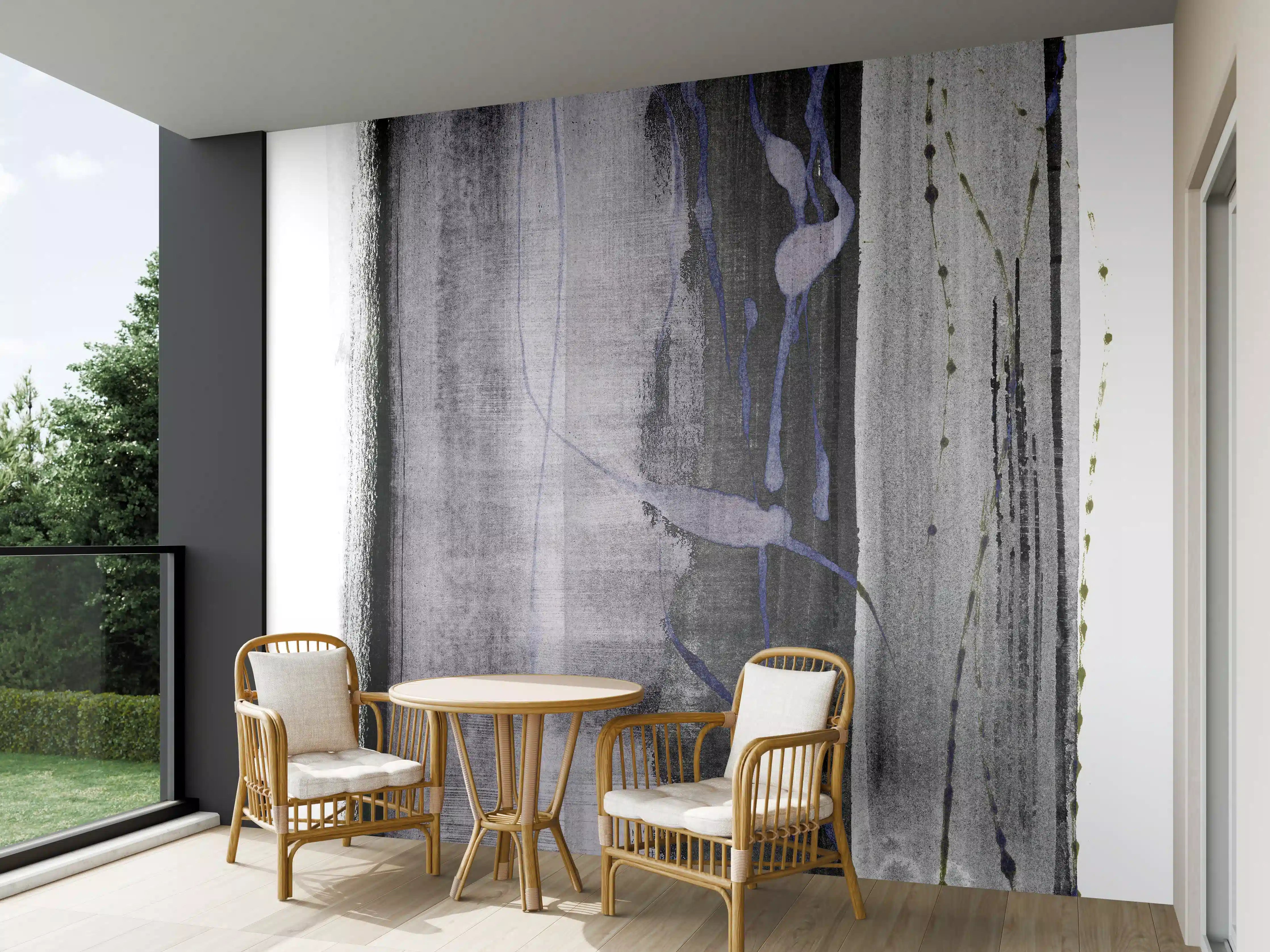 Wandverkleidung außen - Abstrakte Aquarell-Grauschattierung